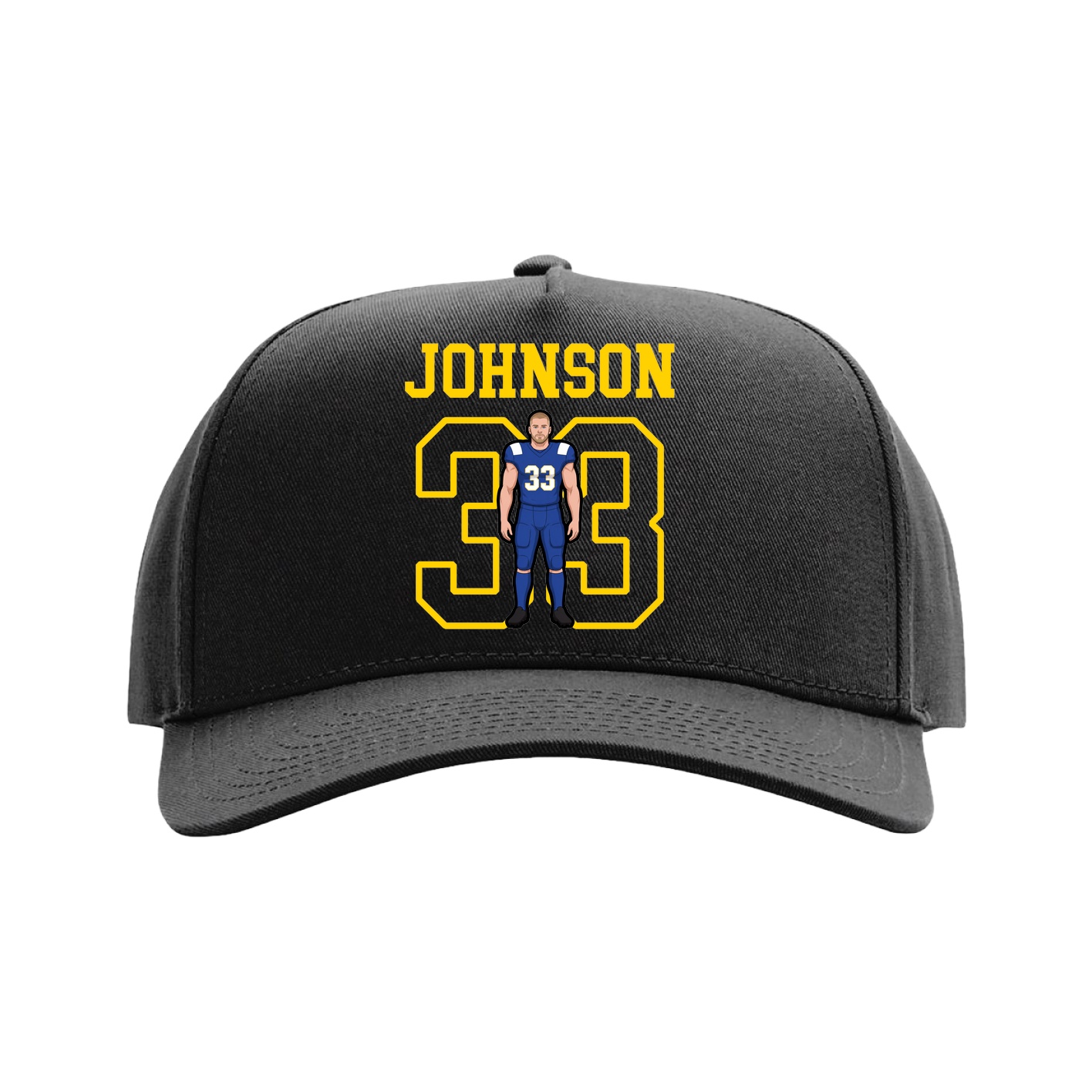 Full Fabric Five-Panel Champ Cap — Shirsey in Black