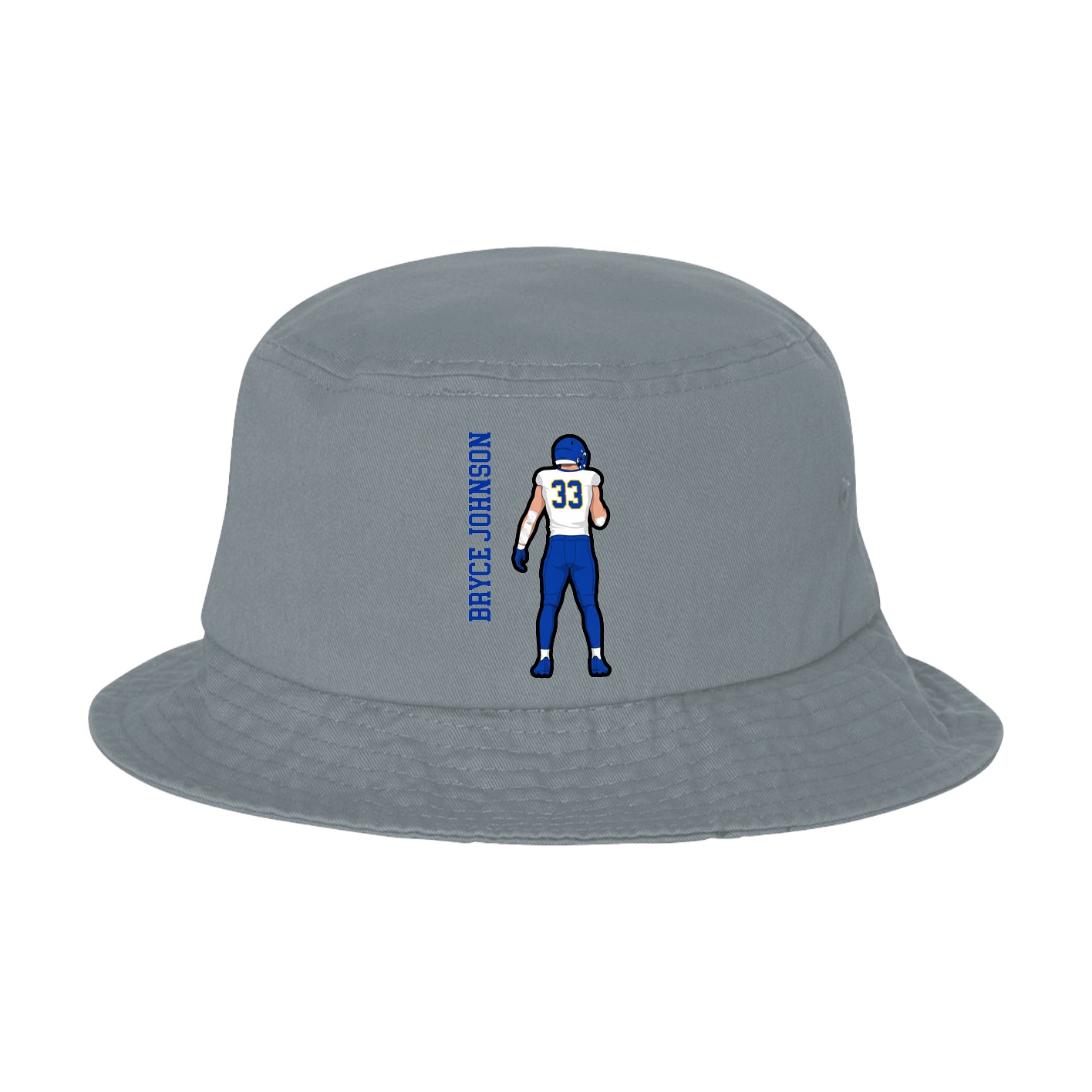 Bucket Cap — Name Vertical in Grey