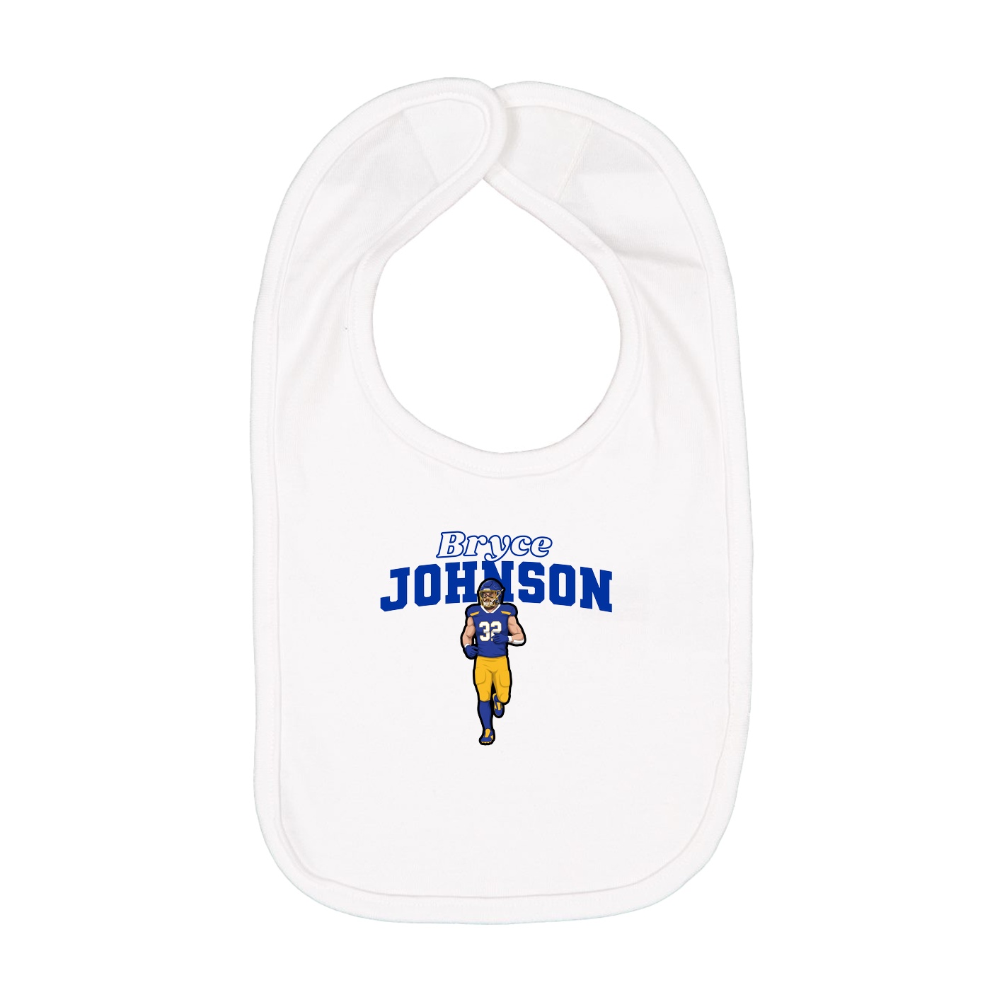 Infant Bib — Name Arch in White