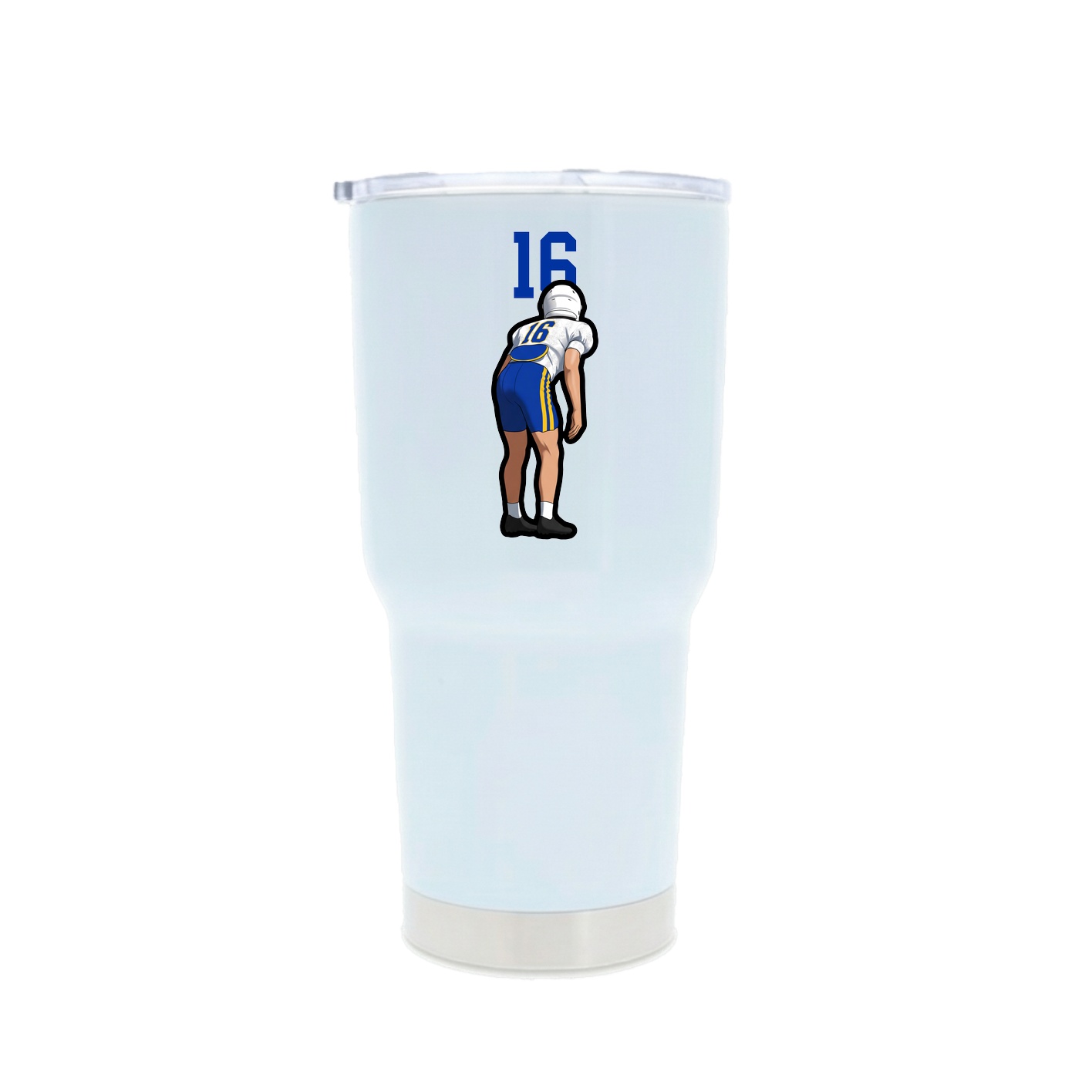 30oz Stainless Steel Tumbler — Number Top in White