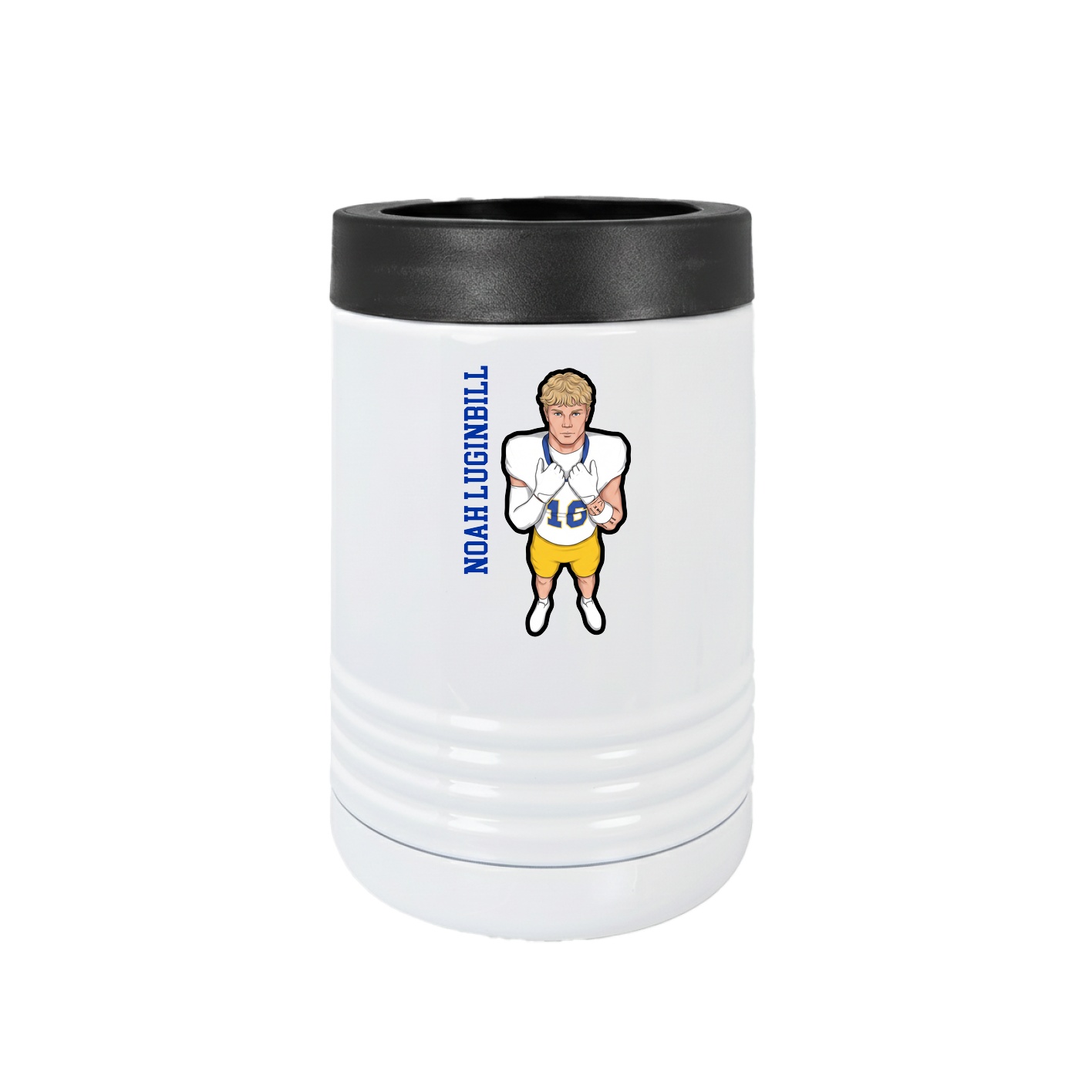 Beverage Holder — Name Vertical in White