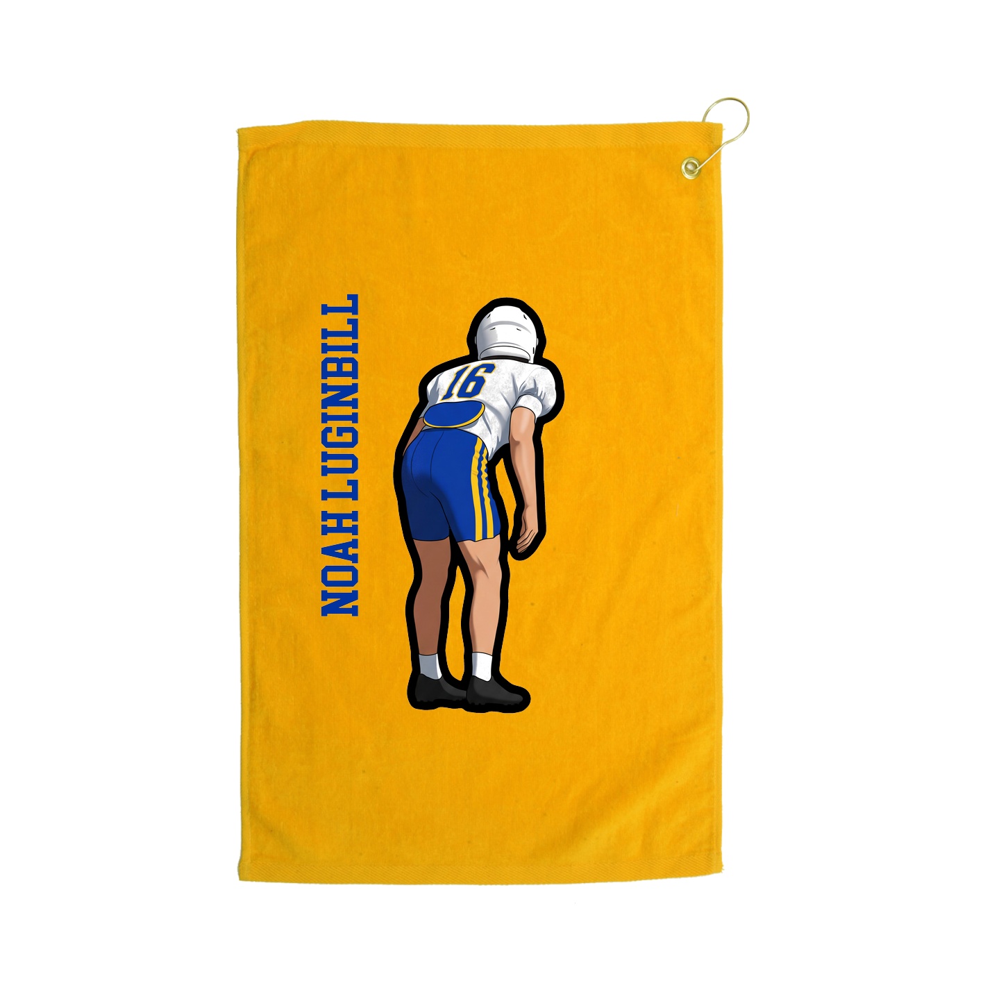 Golf Towel — Name Vertical in Gold