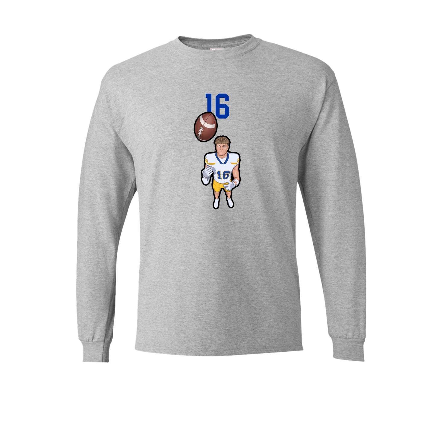Long Sleeve Tee — Number Top in Grey