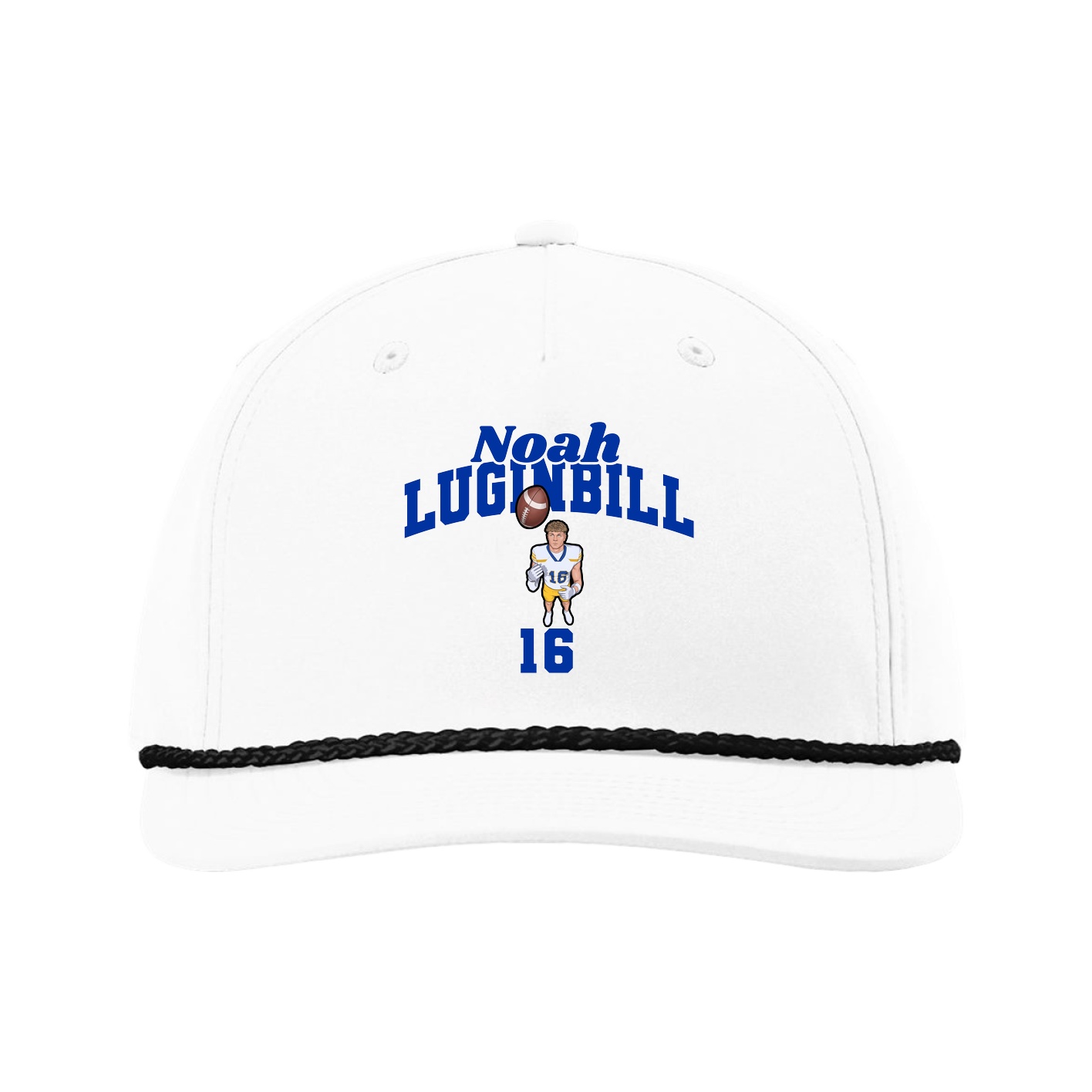 Five-Panel Classic Rope Cap — Signature Arch in White