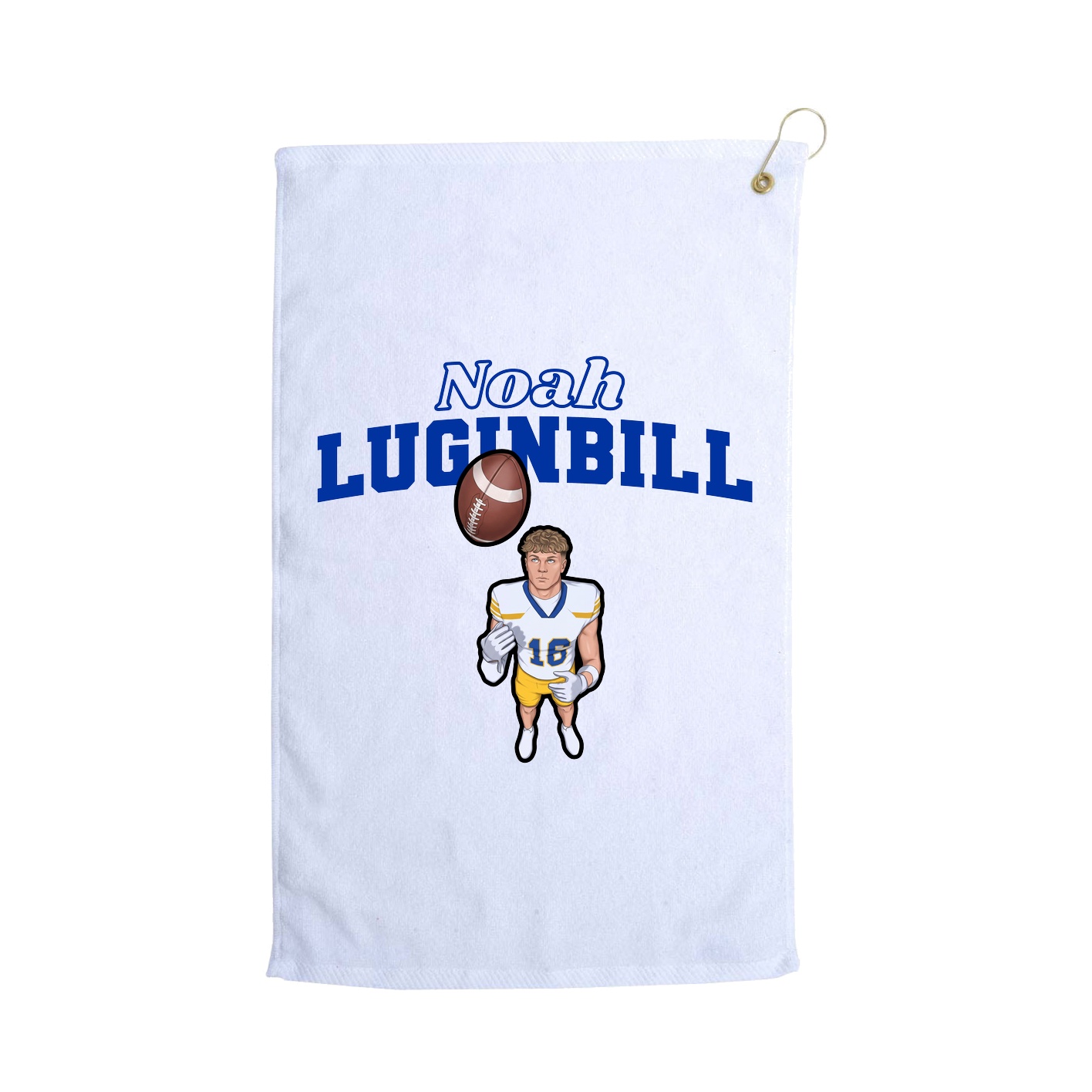 Golf Towel — Name Arch in White