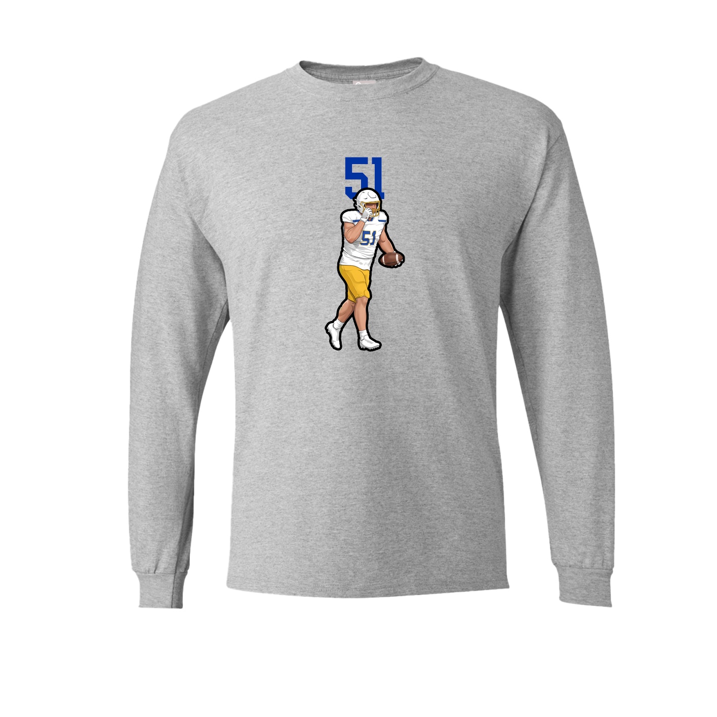 Long Sleeve Tee — Number Top in Grey