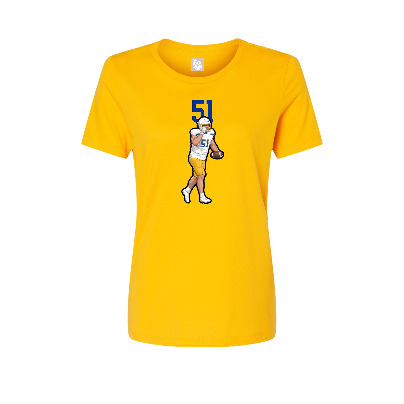 Fitted Women's Tee — Number Top in Gold