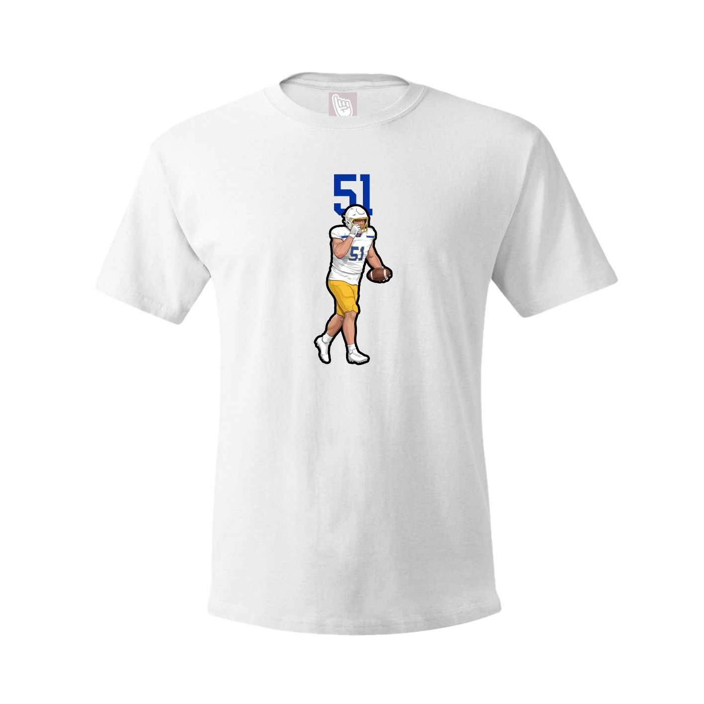 Youth Tee — Number Top in White