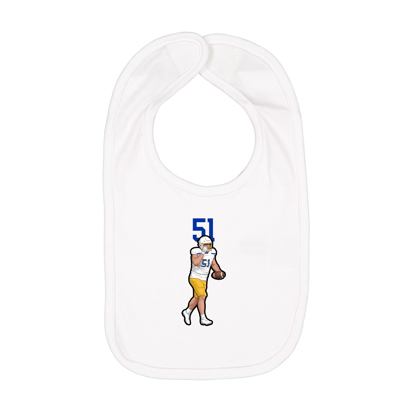 Infant Bib — Number Top in White