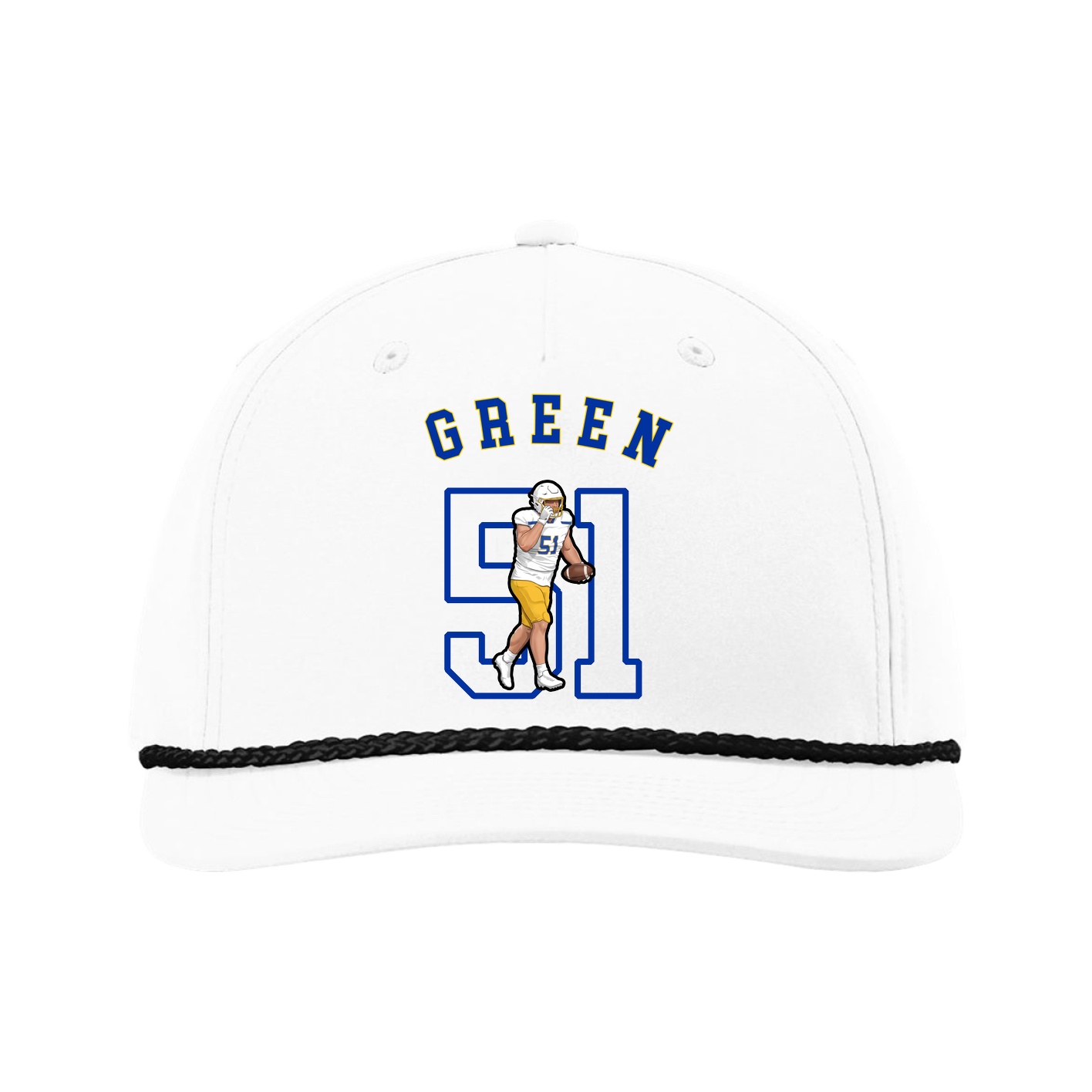 Five-Panel Classic Rope Cap — Shirsey Arch in White