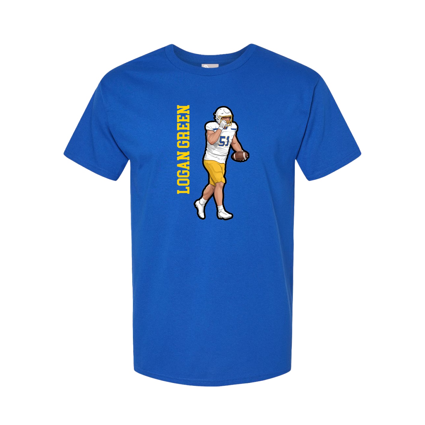 Youth Tee — Name Vertical in Royal