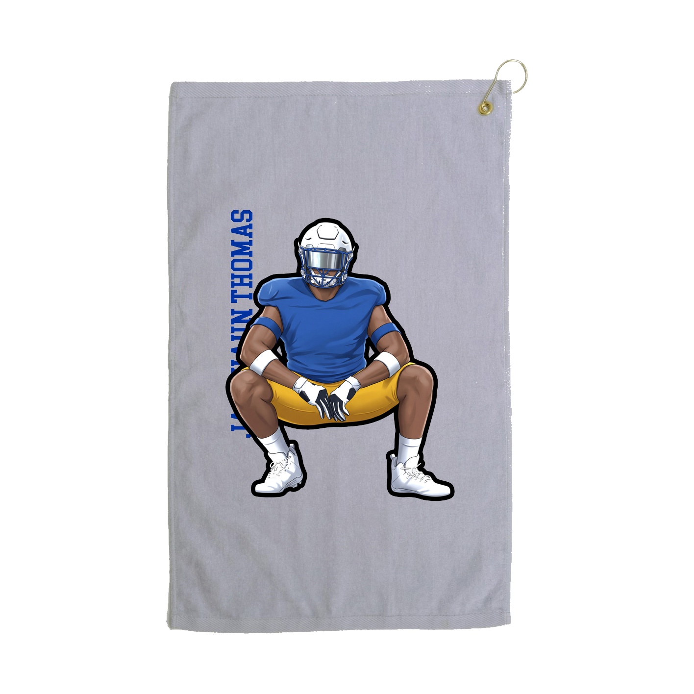 Golf Towel — Name Vertical in Grey