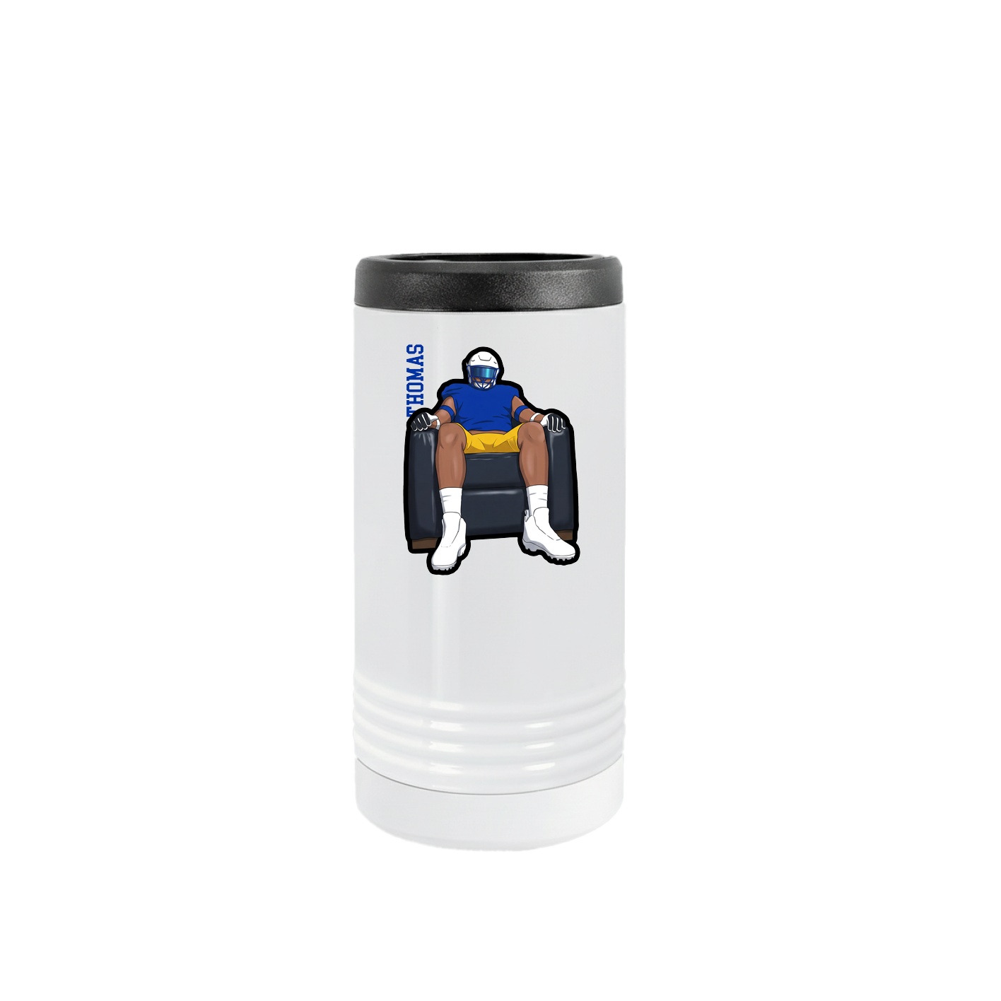 Slim Beverage Holder — Name Vertical in White
