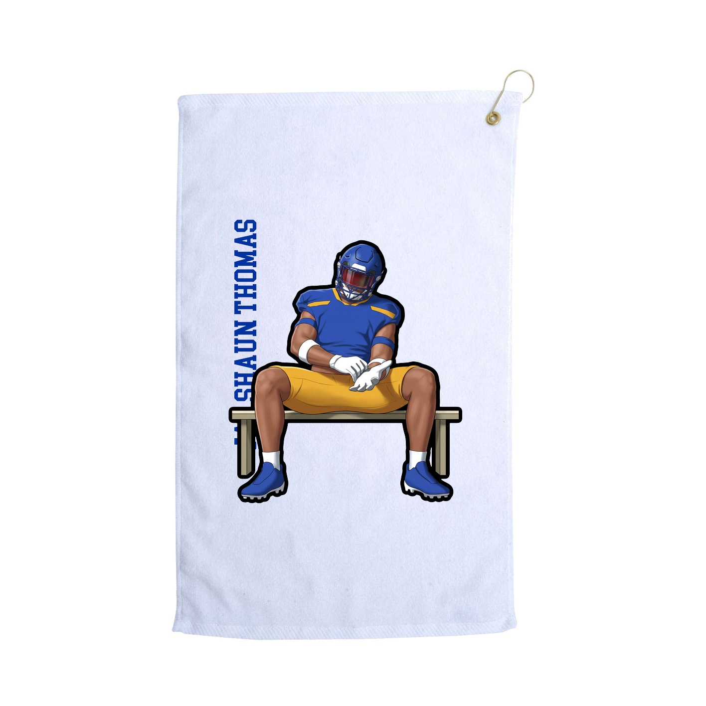 Golf Towel — Name Vertical in White