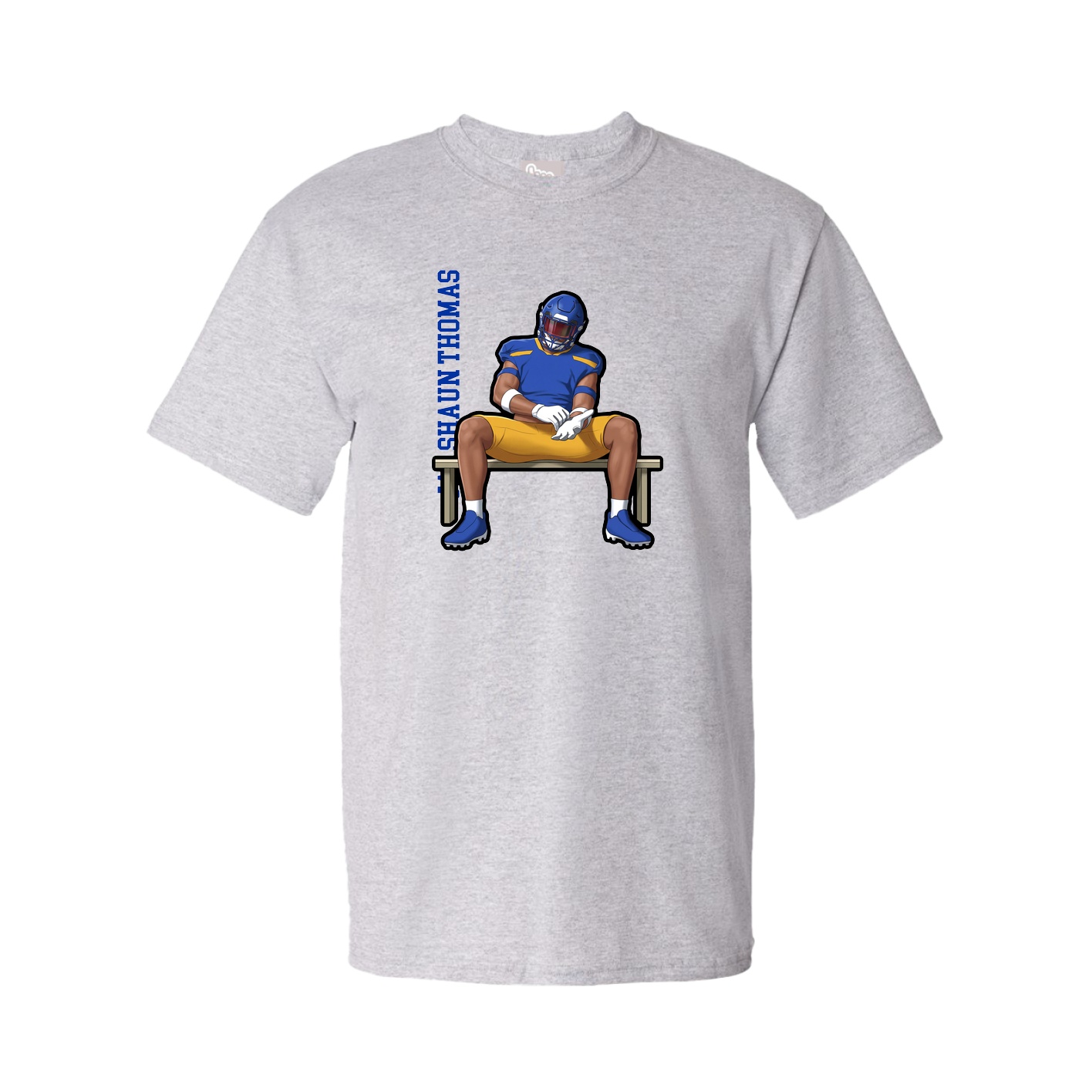Youth Tee — Name Vertical in Grey