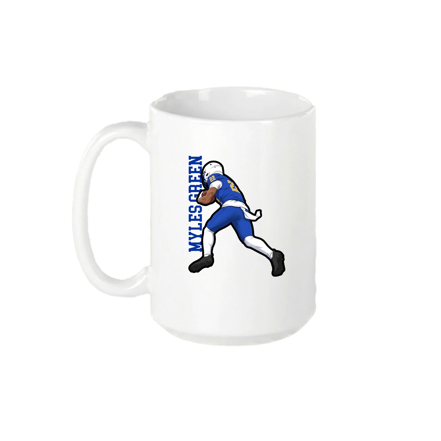 15oz Coffee Mug — Name Vertical in White