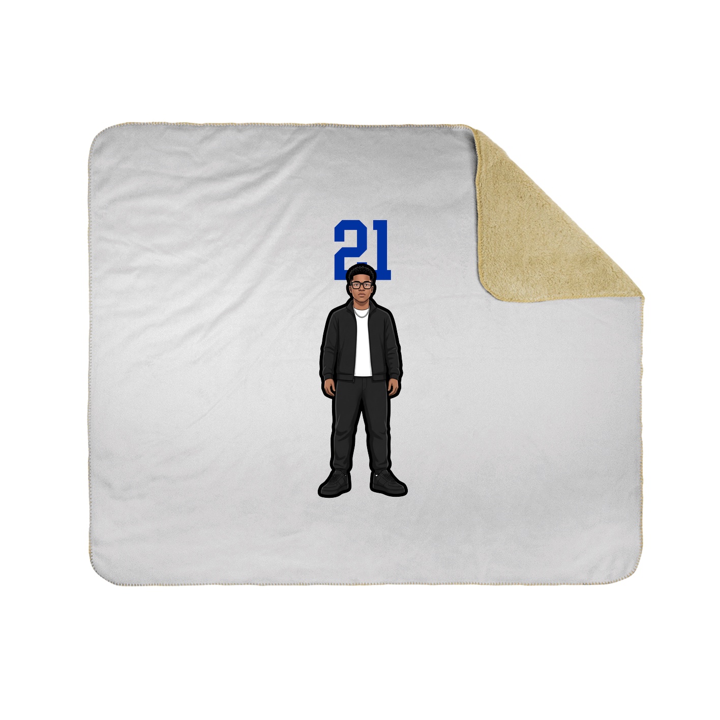Throw Blanket — Number Top in White