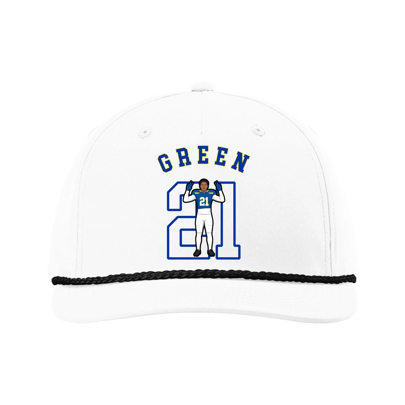 Five-Panel Classic Rope Cap — Shirsey Arch in White