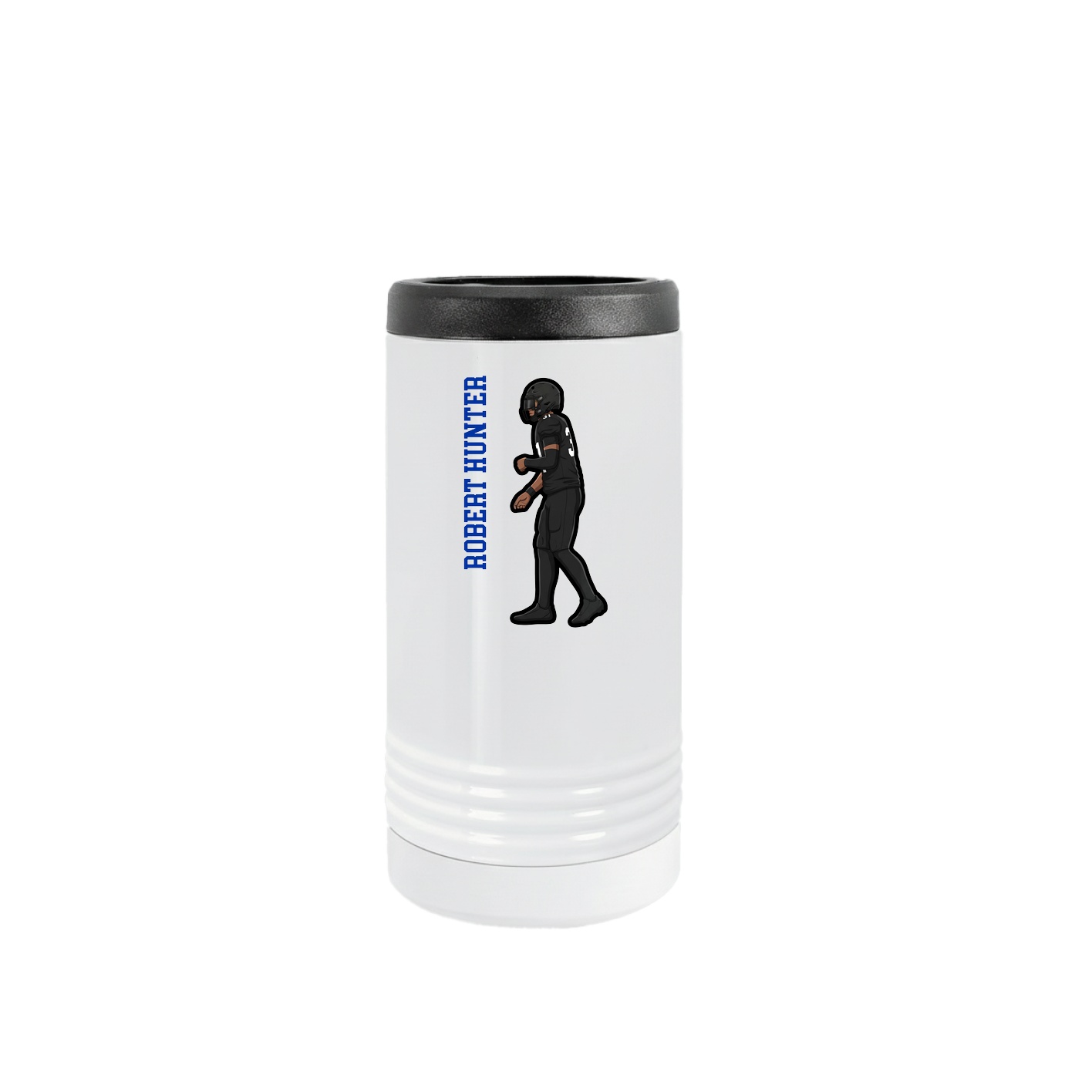 Slim Beverage Holder — Name Vertical in White