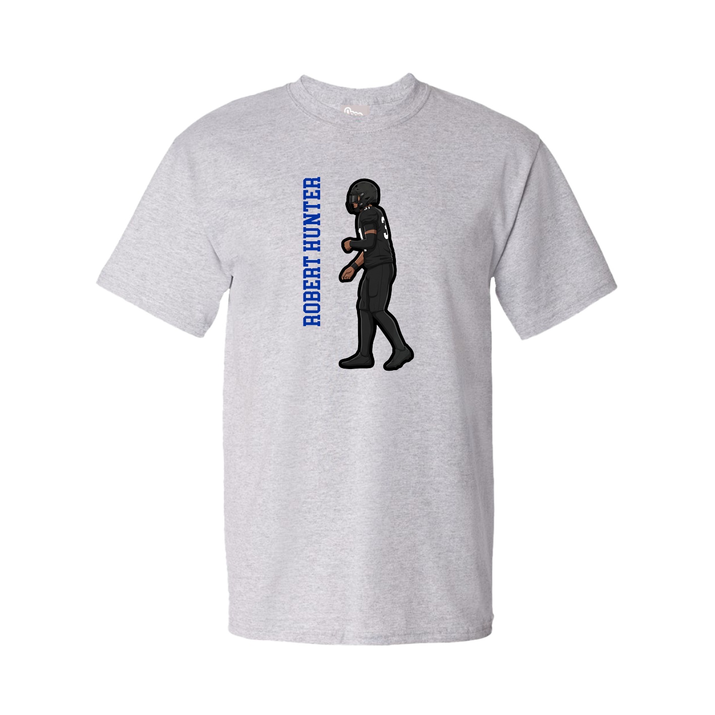 Tee — Name Vertical in Grey