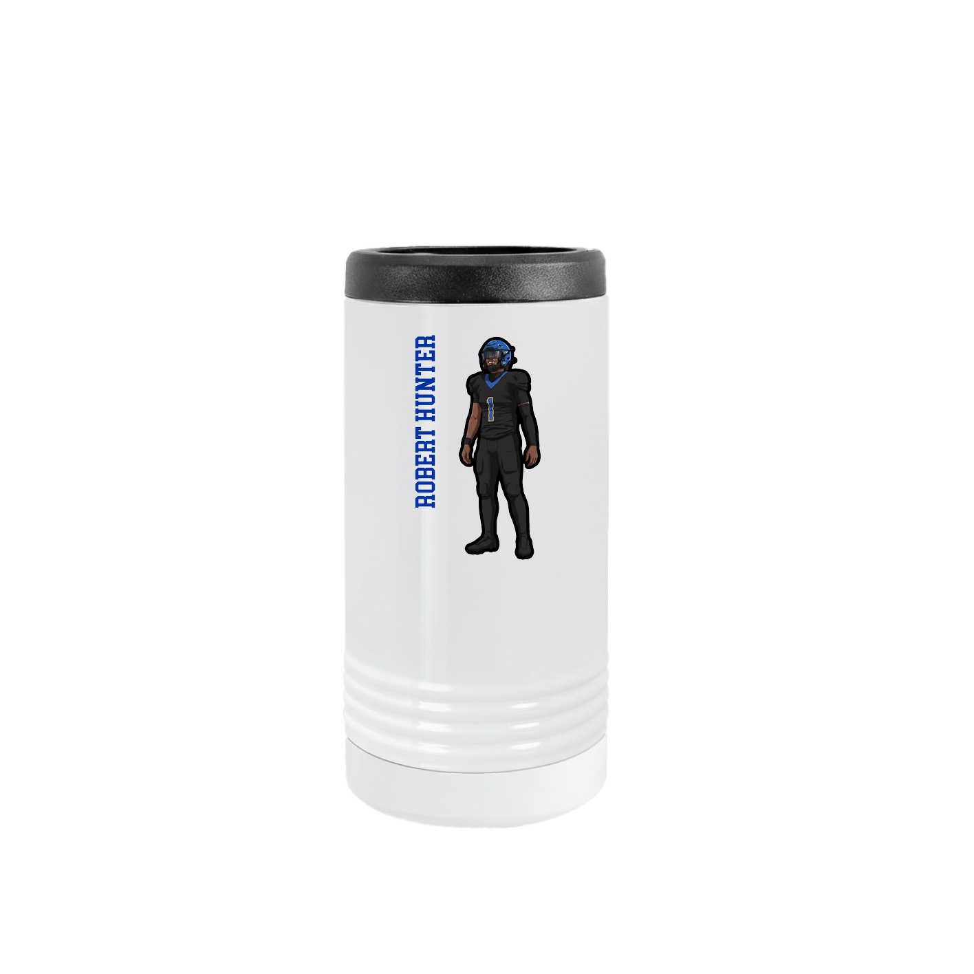 Slim Beverage Holder — Name Vertical in White
