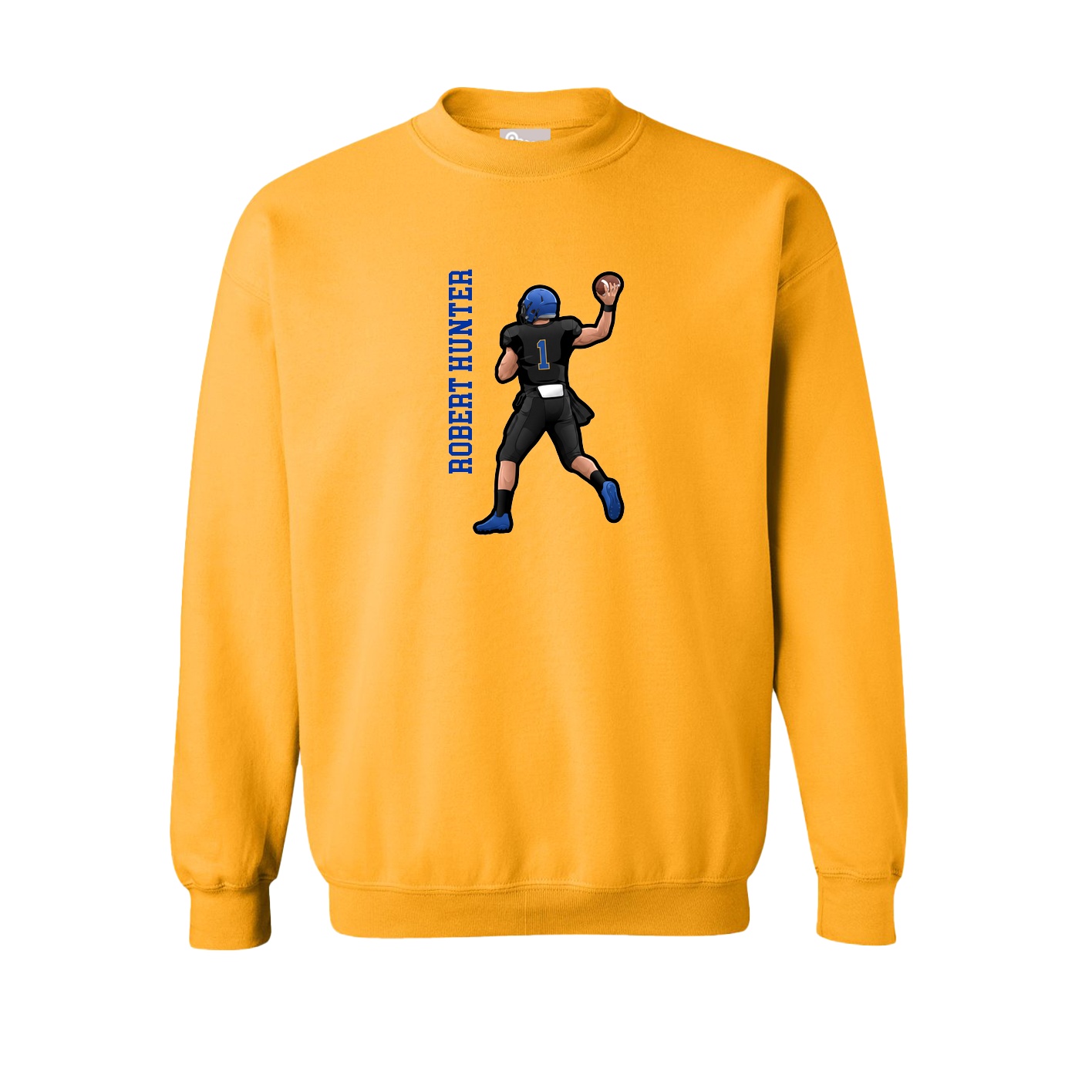 Fleece Crew — Name Vertical in Gold