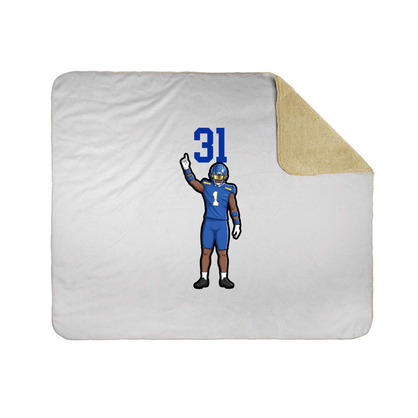 Throw Blanket — Number Top in White