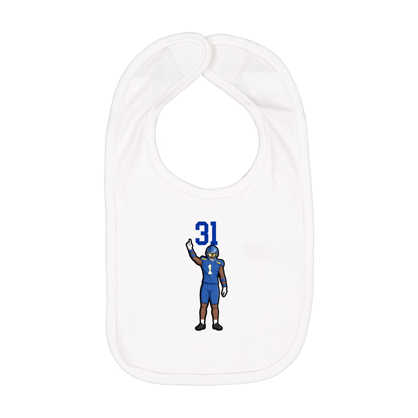 Infant Bib — Number Top in White
