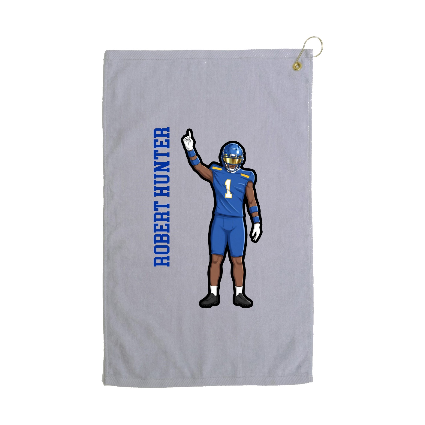 Golf Towel — Name Vertical in Grey