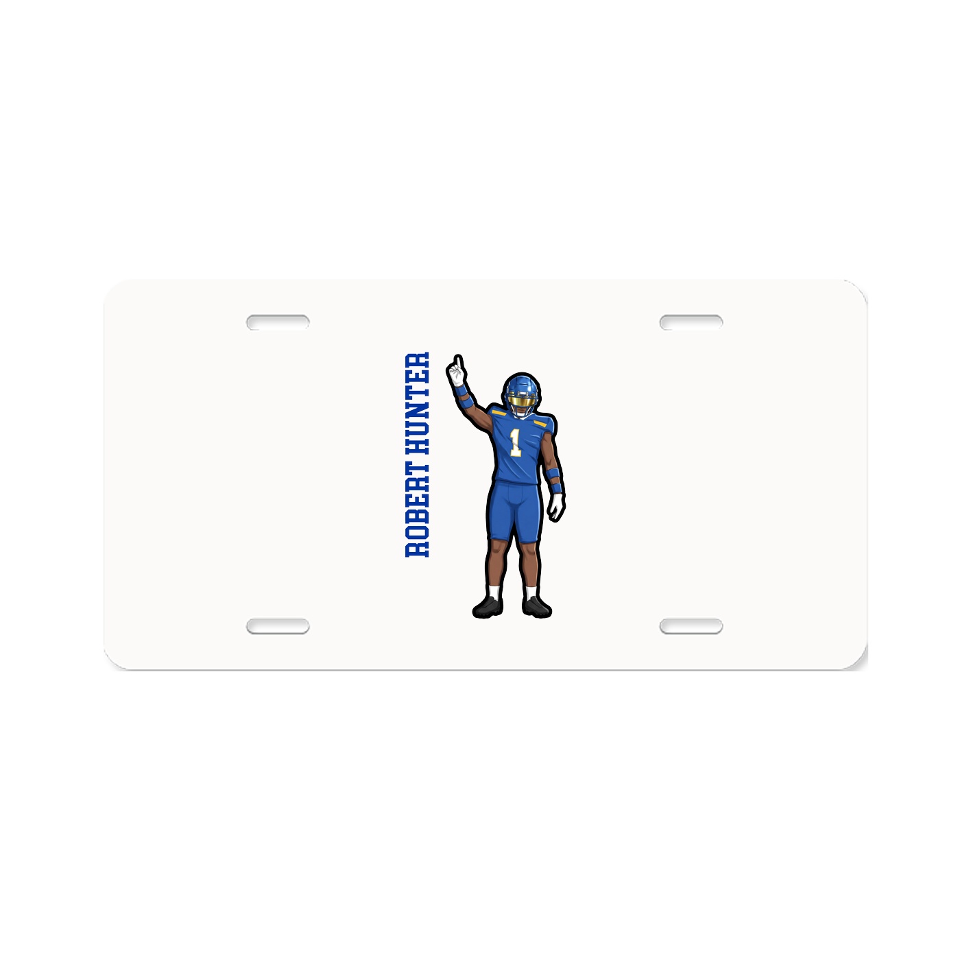 License Plate — Name Vertical in Classic