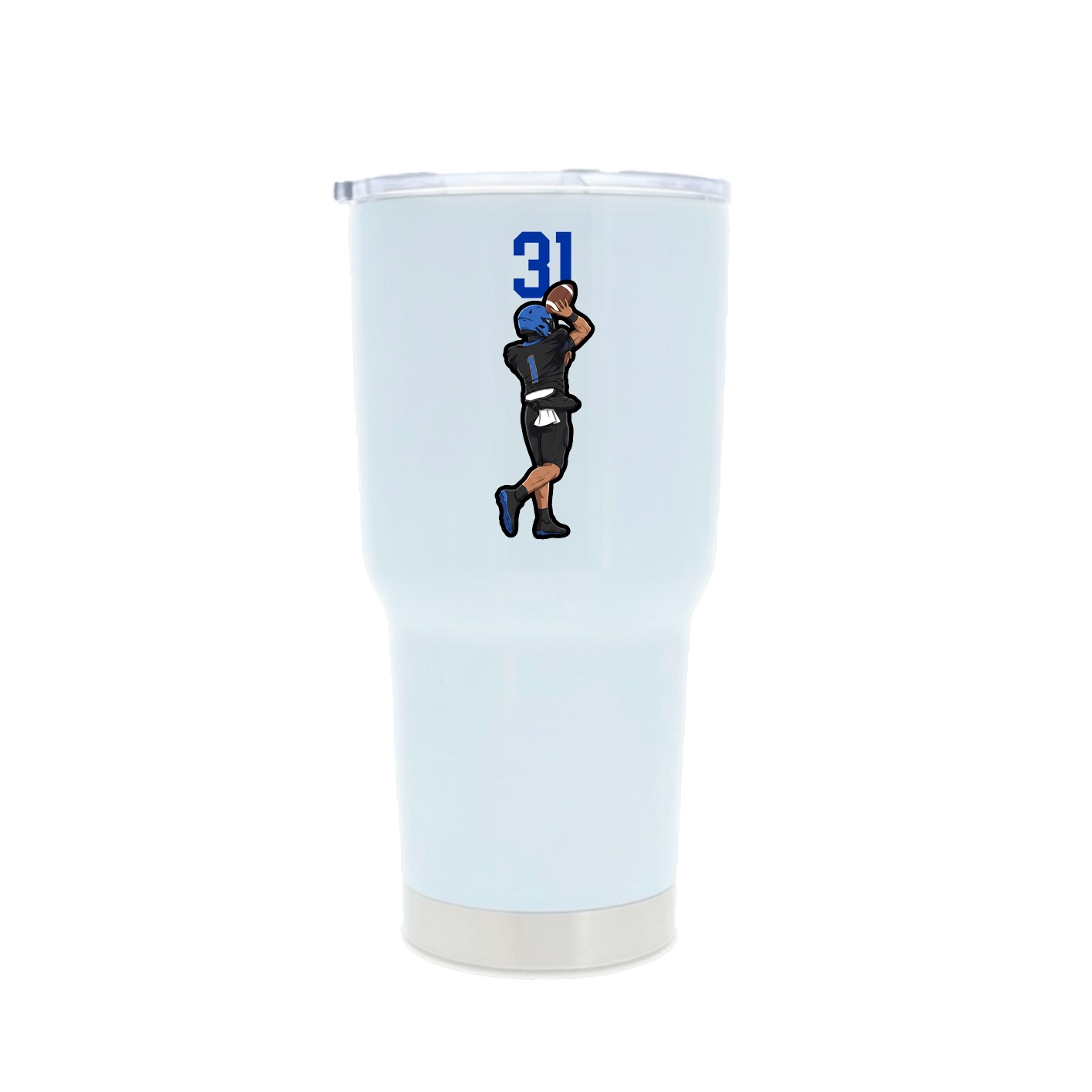 30oz Stainless Steel Tumbler — Number Top in White