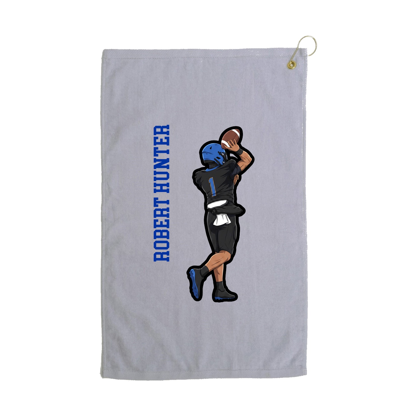 Golf Towel — Name Vertical in Grey