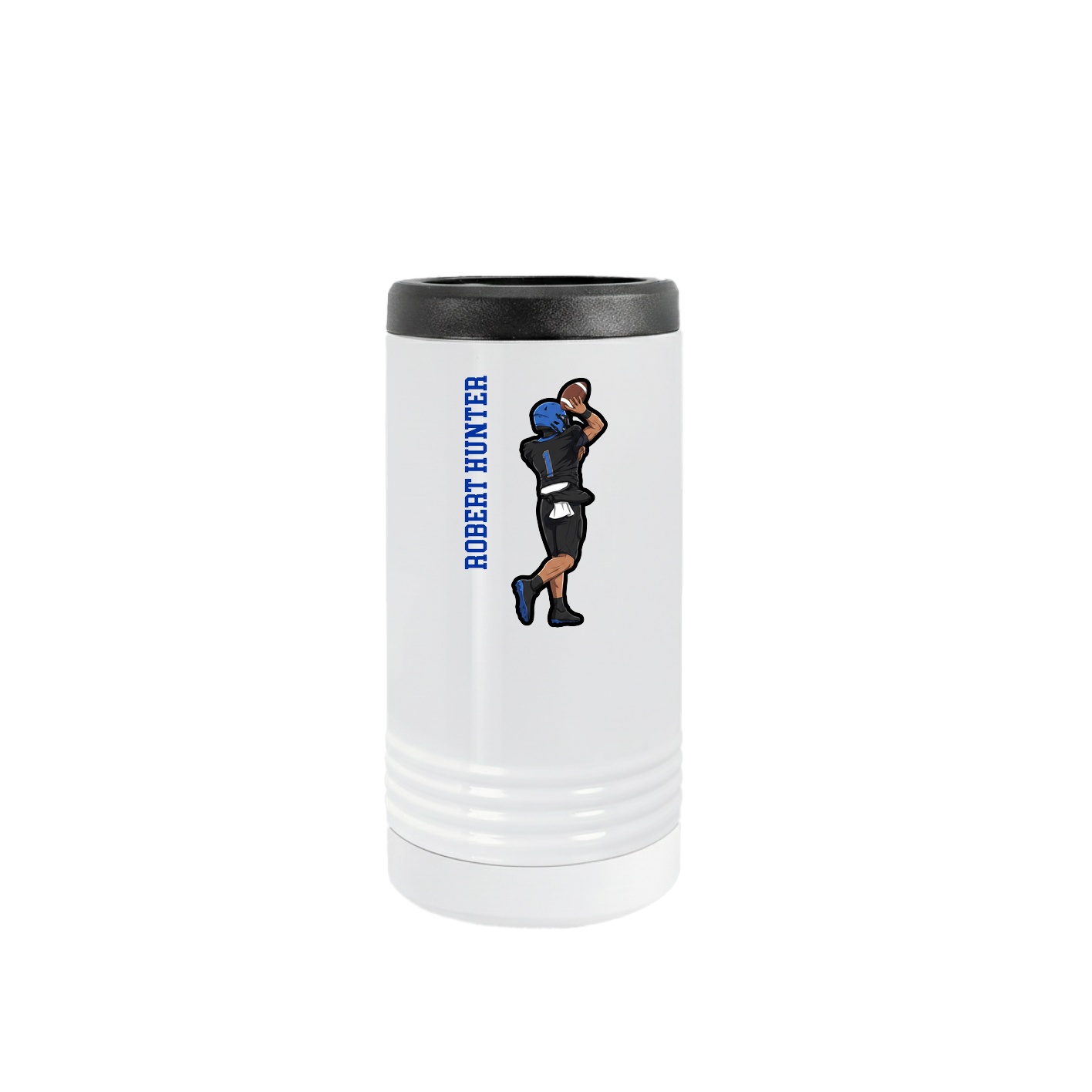 Slim Beverage Holder — Name Vertical in White