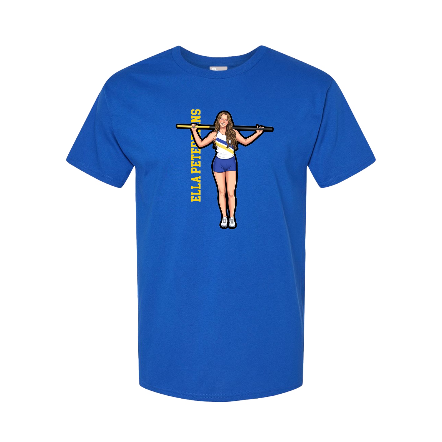 Youth Tee — Name Vertical in Royal