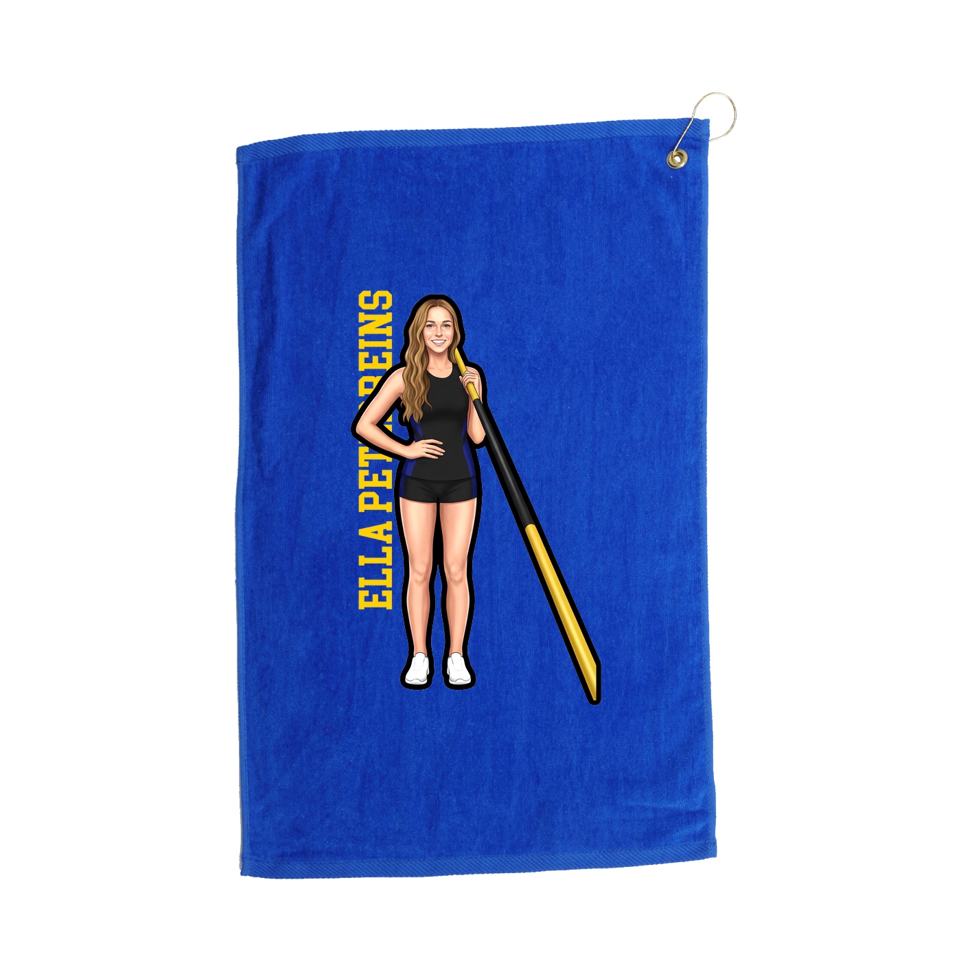 Golf Towel — Name Vertical in Royal