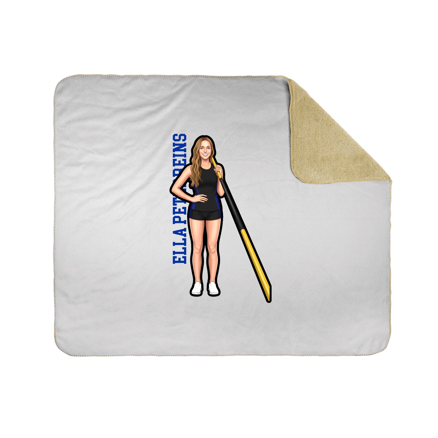 Throw Blanket — Name Vertical in White