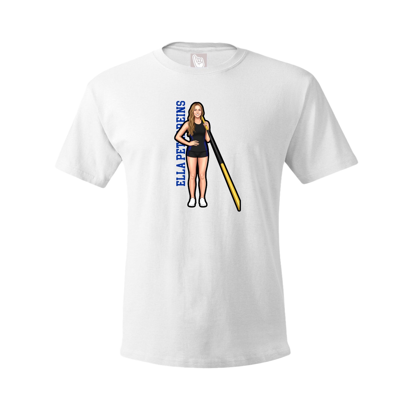 Tee — Name Vertical in White