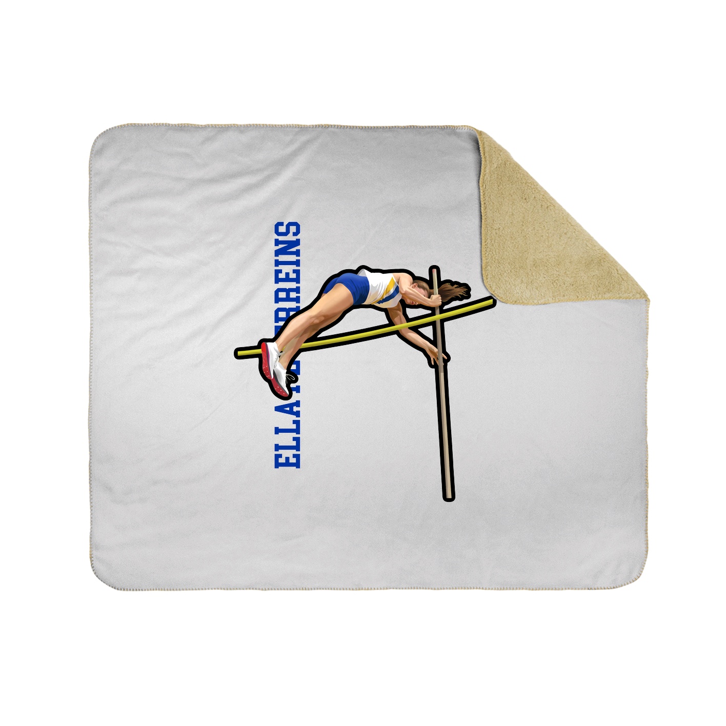 Throw Blanket — Name Vertical in White