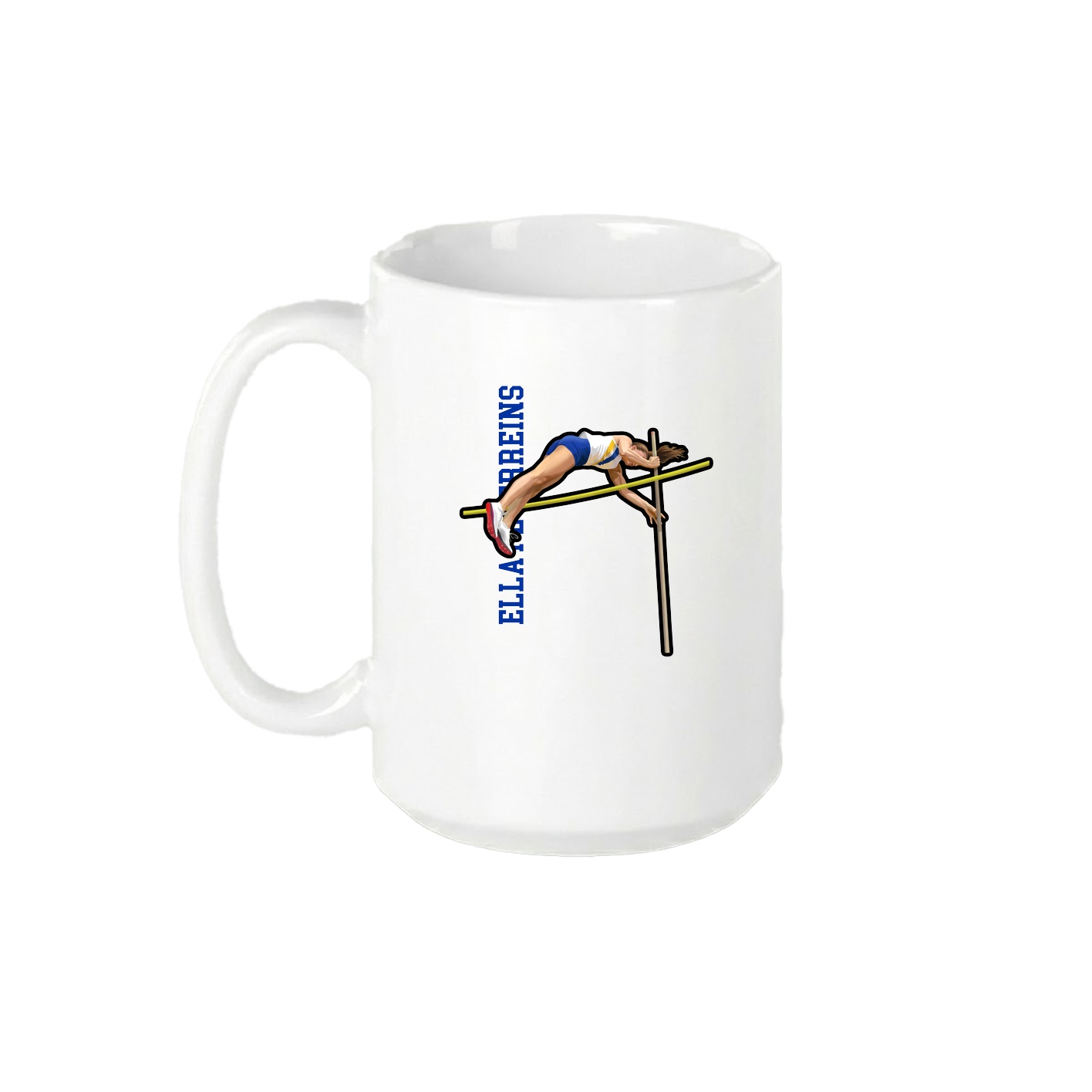 15oz Coffee Mug — Name Vertical in White