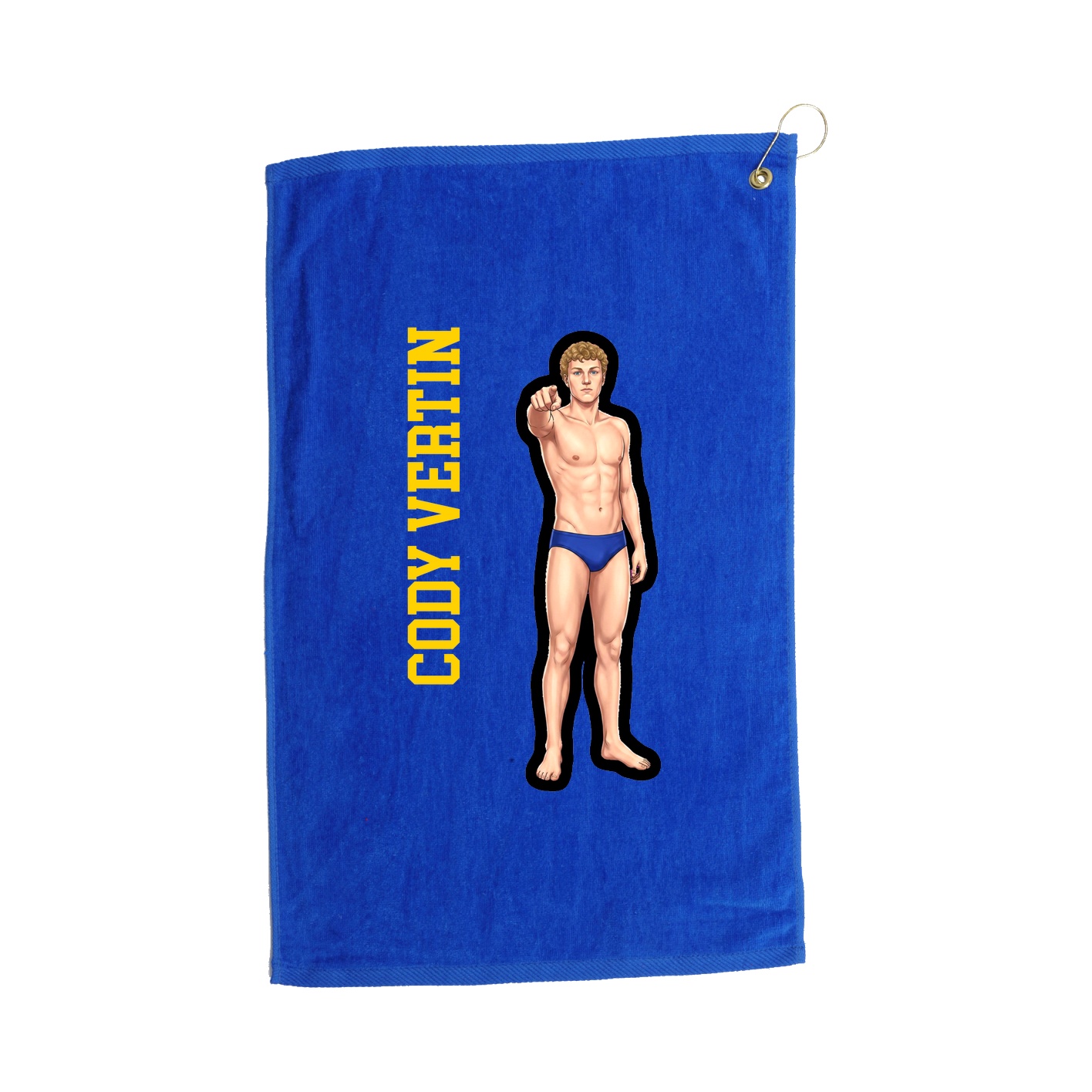 Golf Towel — Name Vertical in Royal