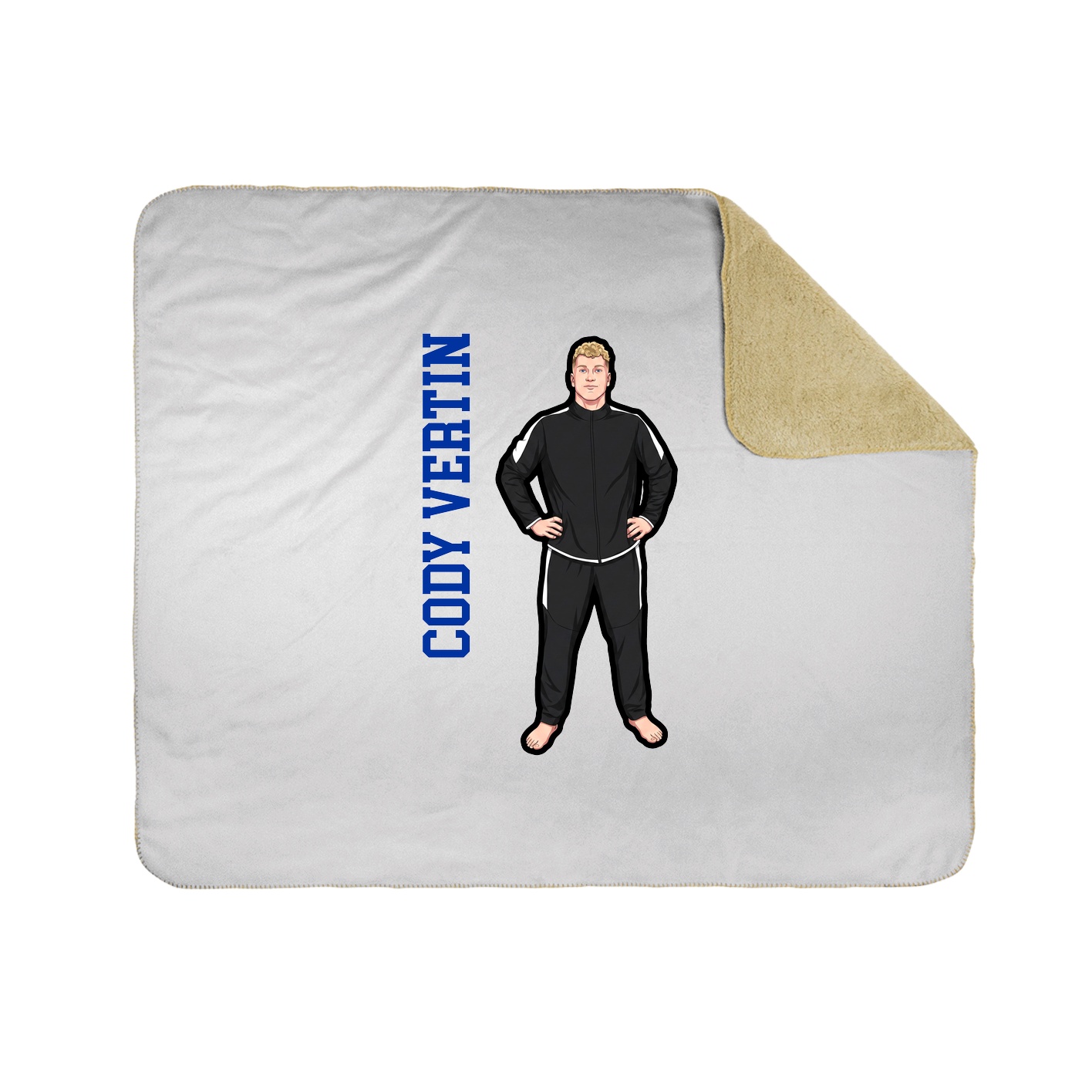 Throw Blanket — Name Vertical in White