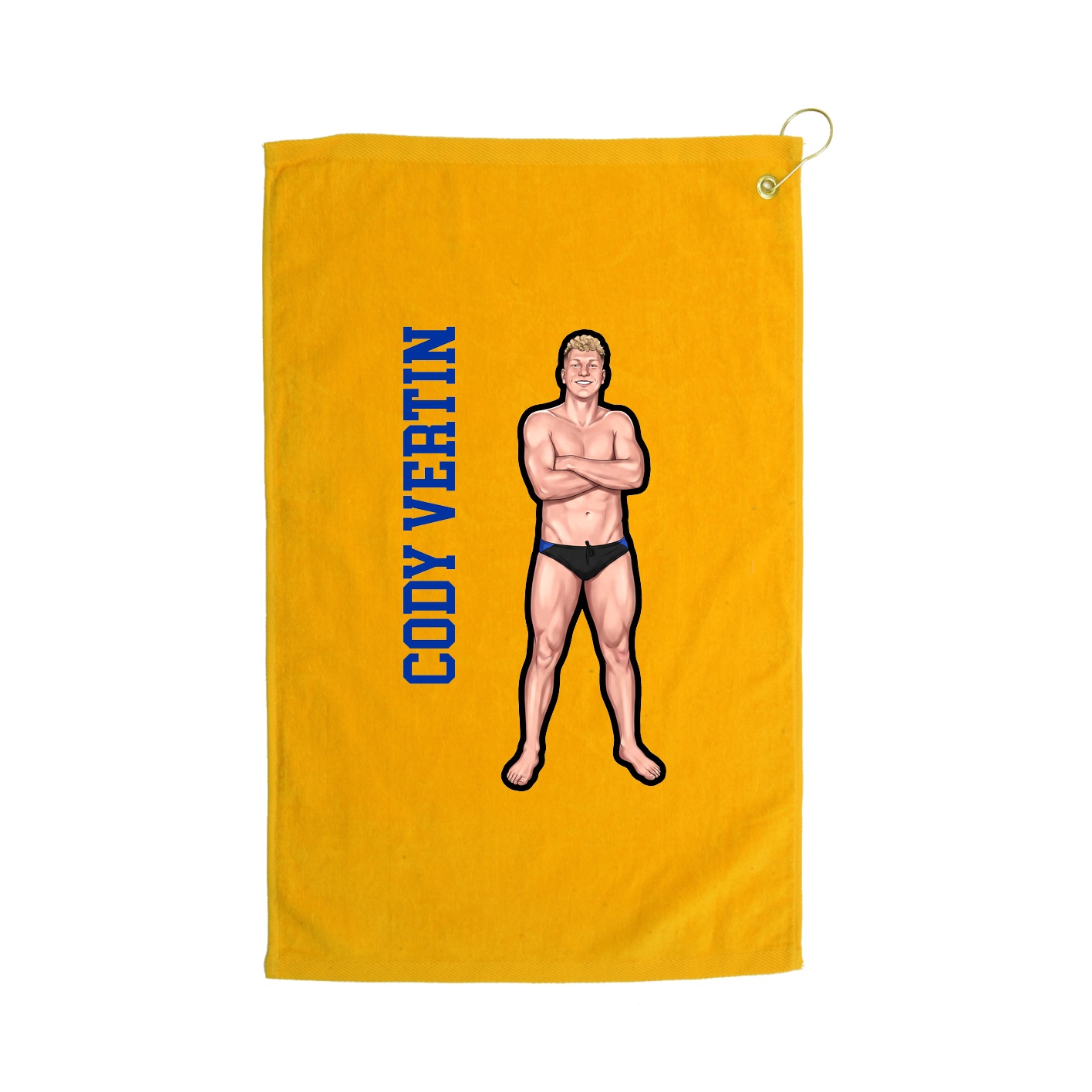 Golf Towel — Name Vertical in Gold