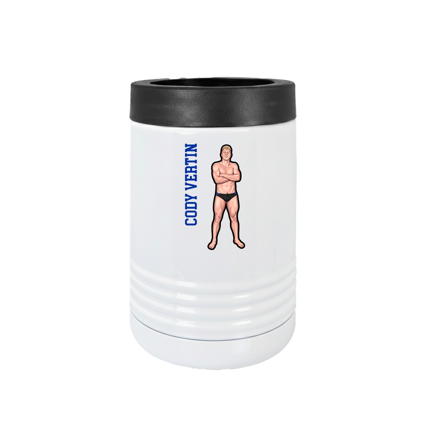 Beverage Holder — Name Vertical in White