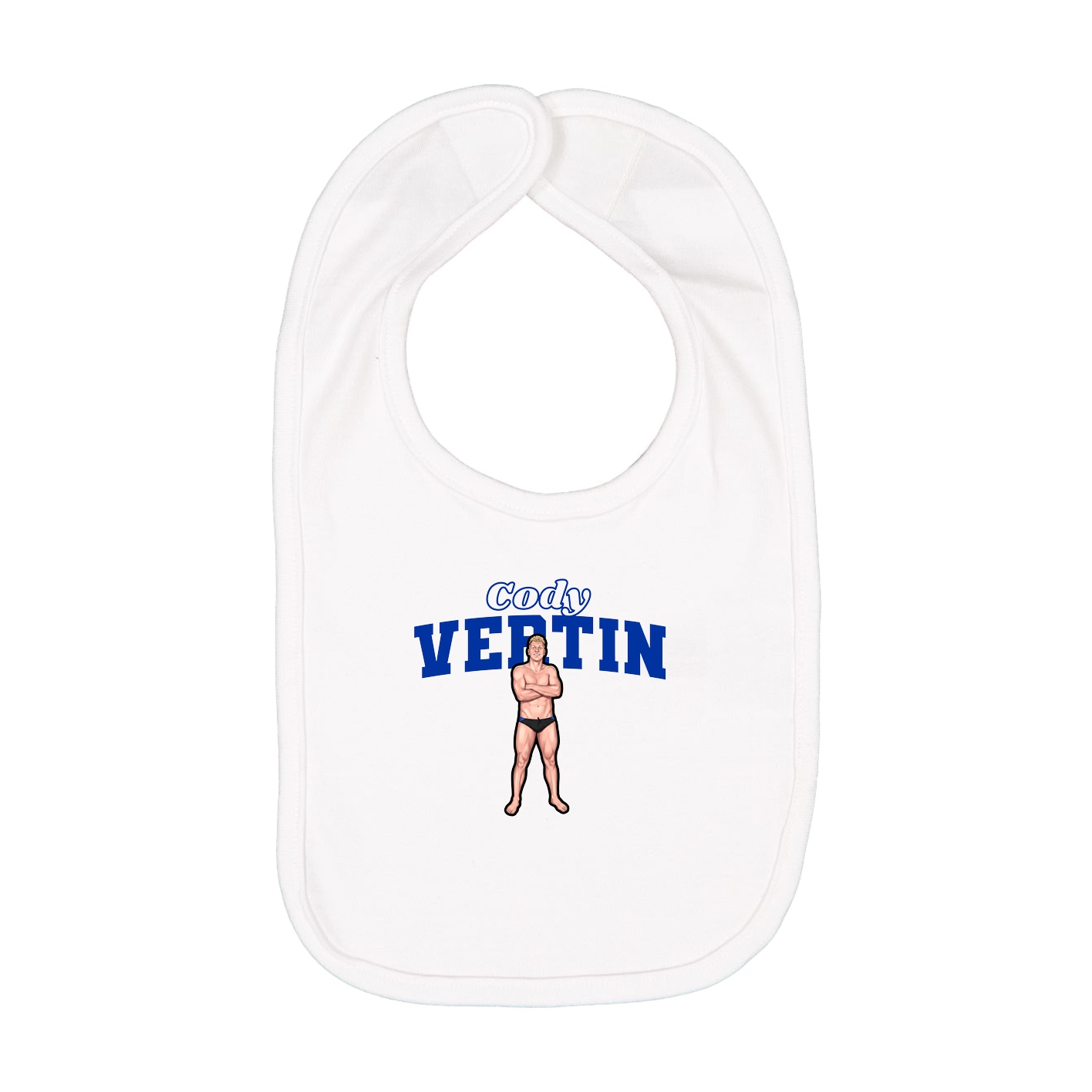 Infant Bib — Name Arch in White
