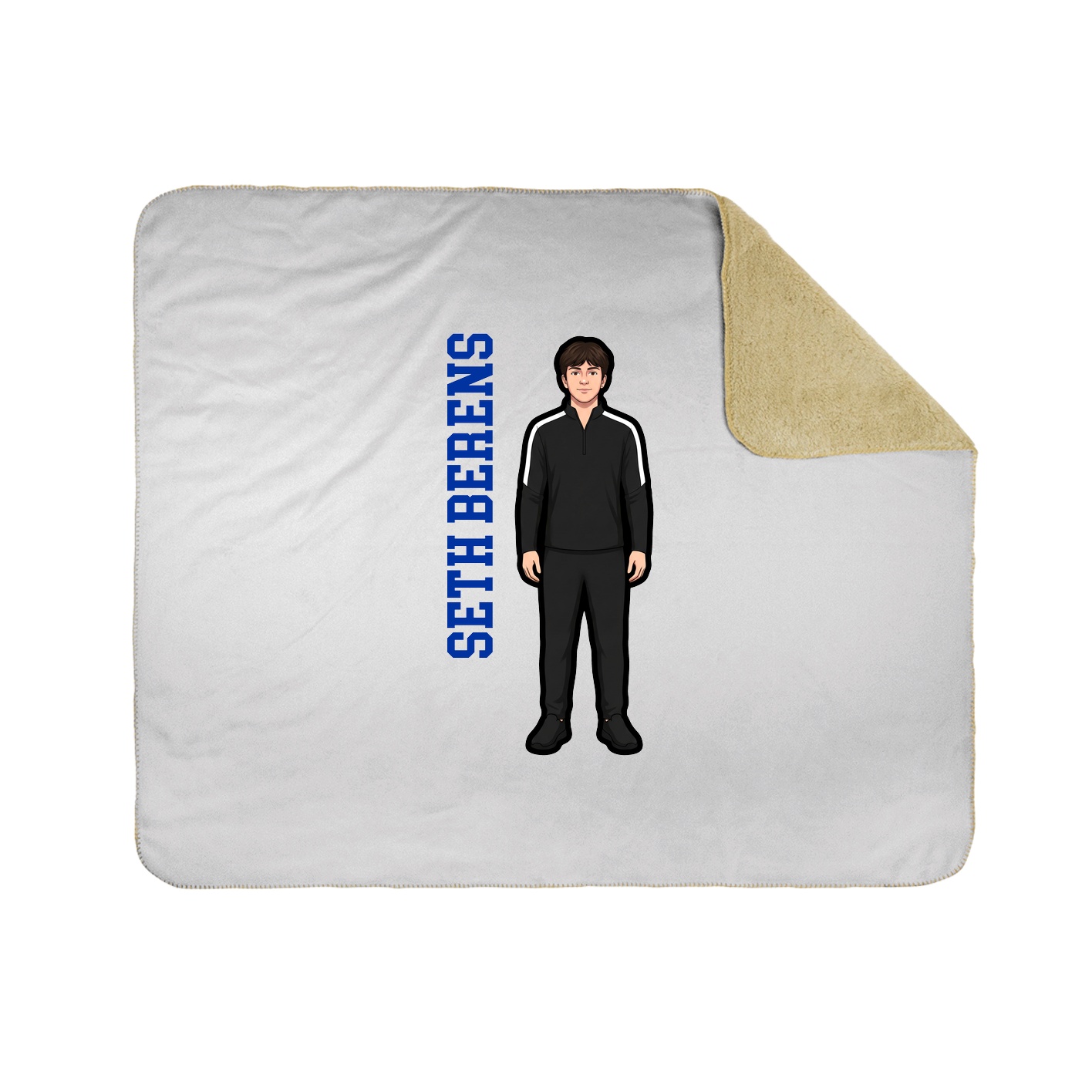 Throw Blanket — Name Vertical in White