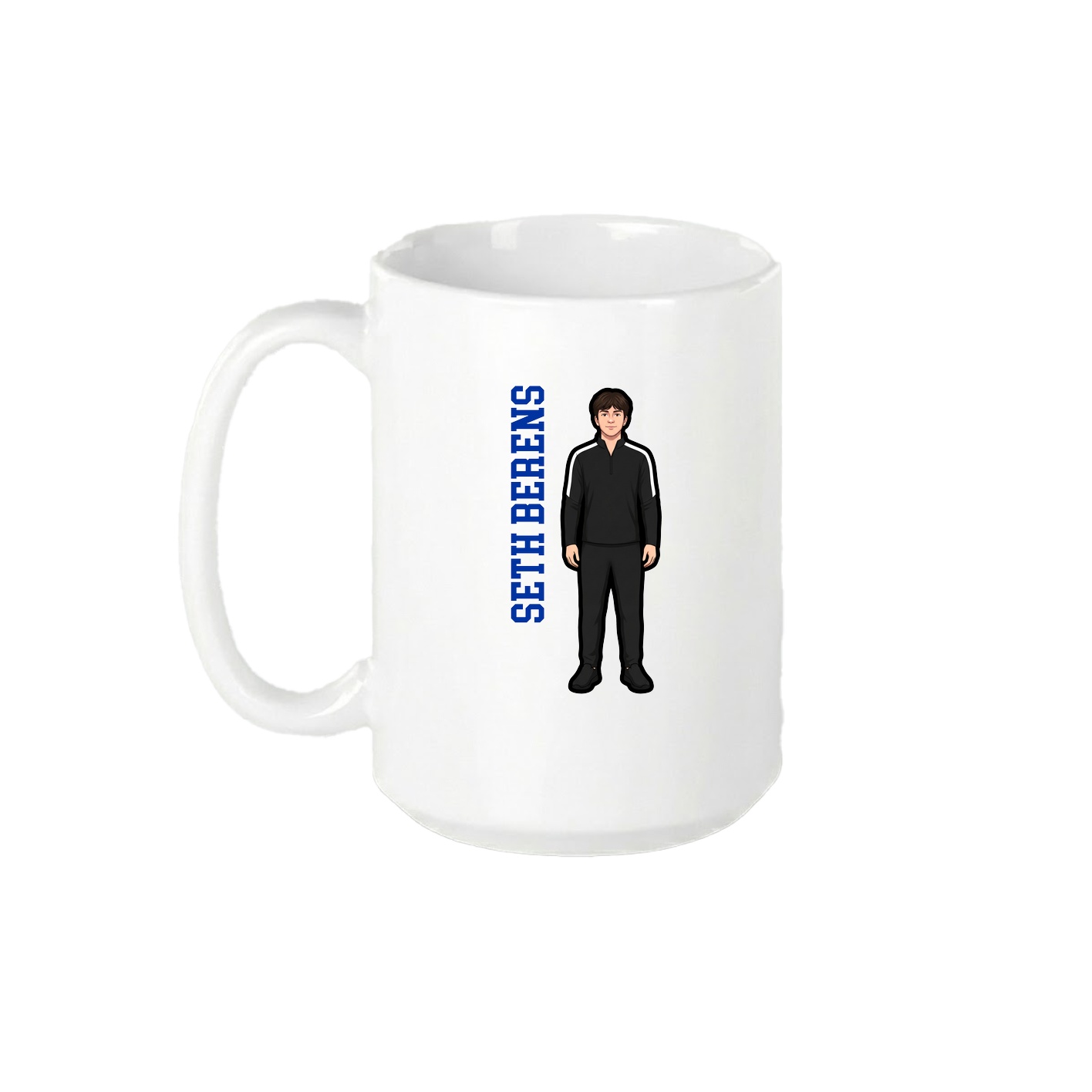 15oz Coffee Mug — Name Vertical in White
