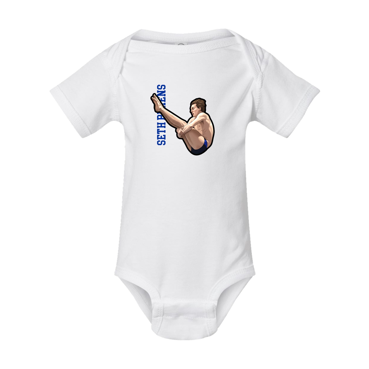 Baby Onesie — Name Vertical in White