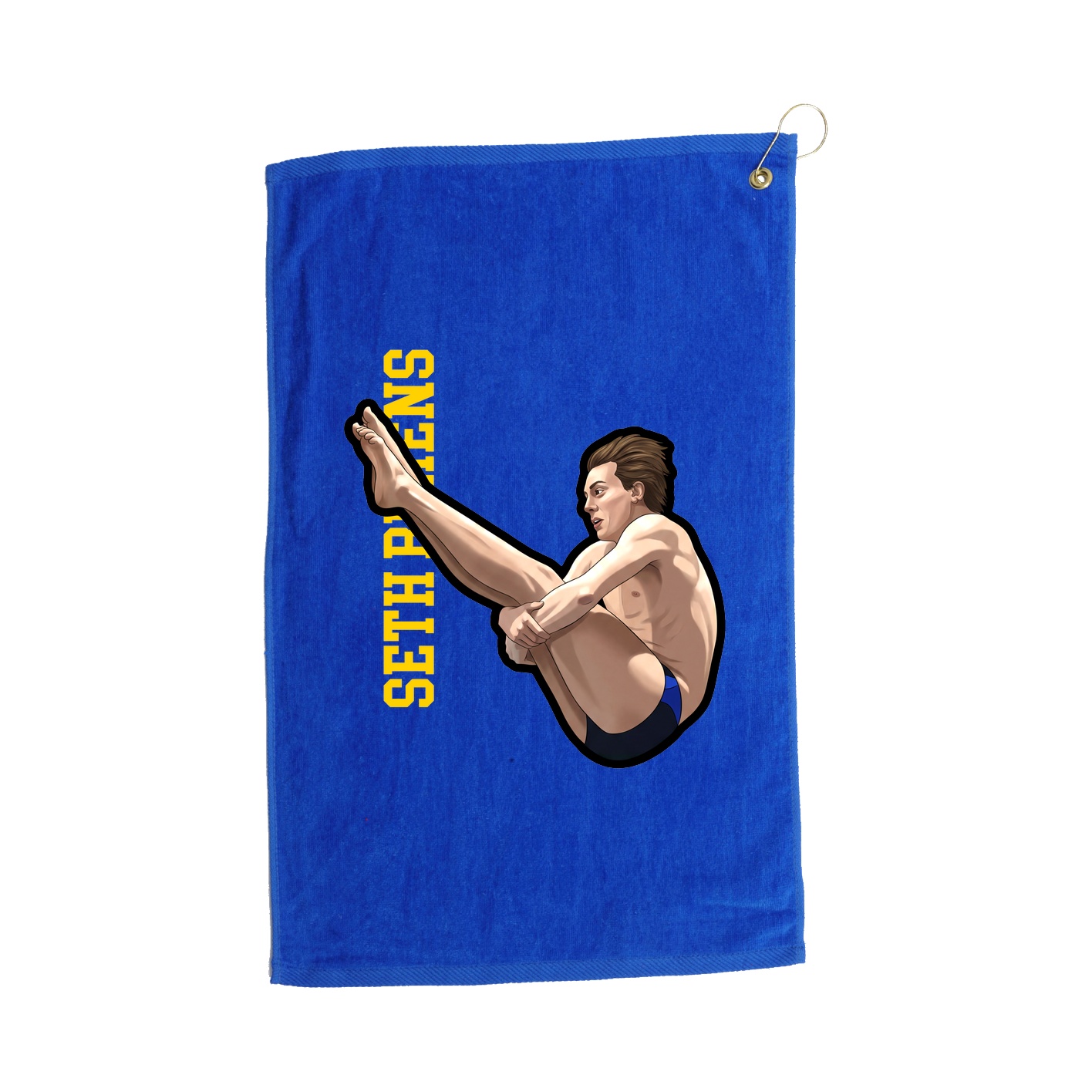 Golf Towel — Name Vertical in Royal