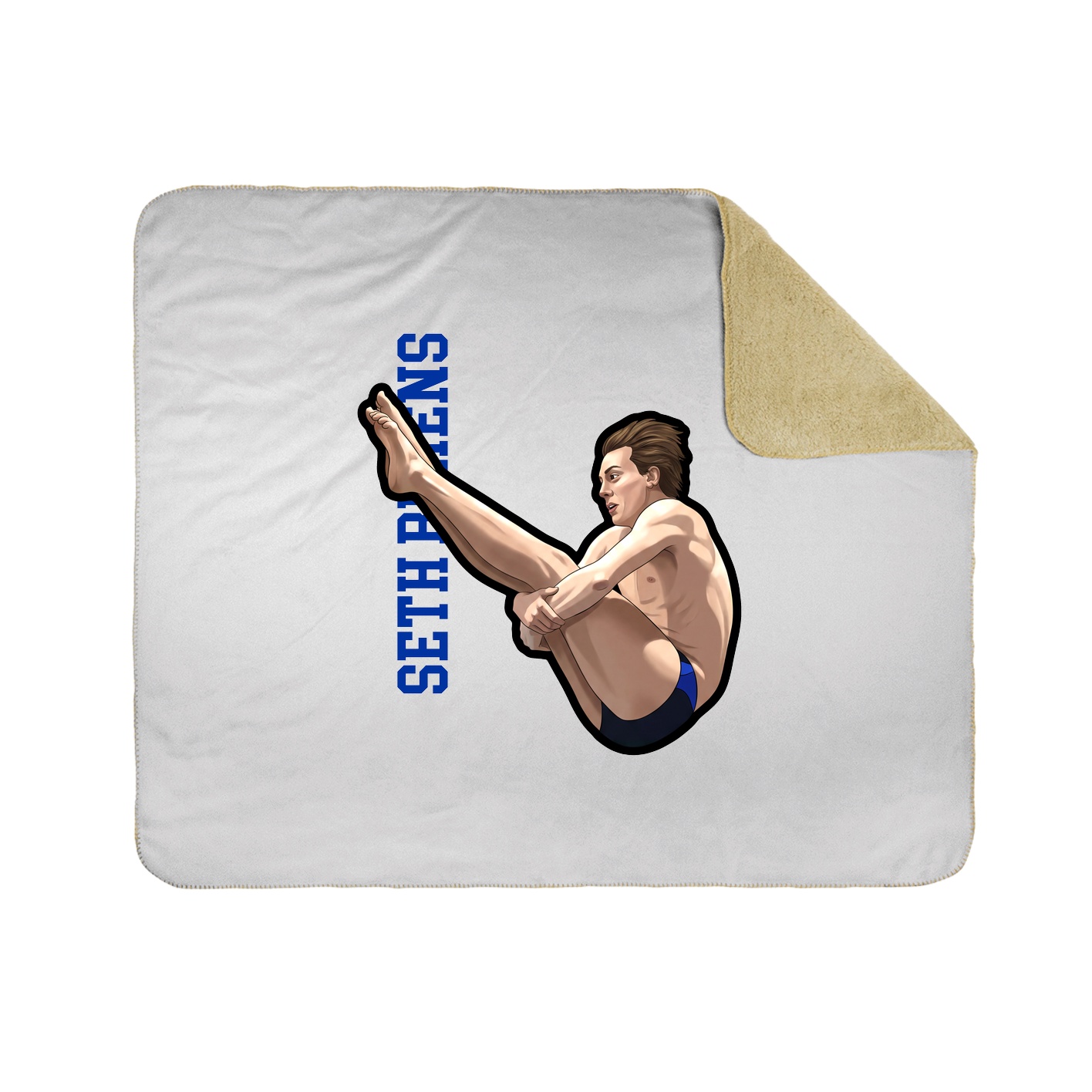 Throw Blanket — Name Vertical in White