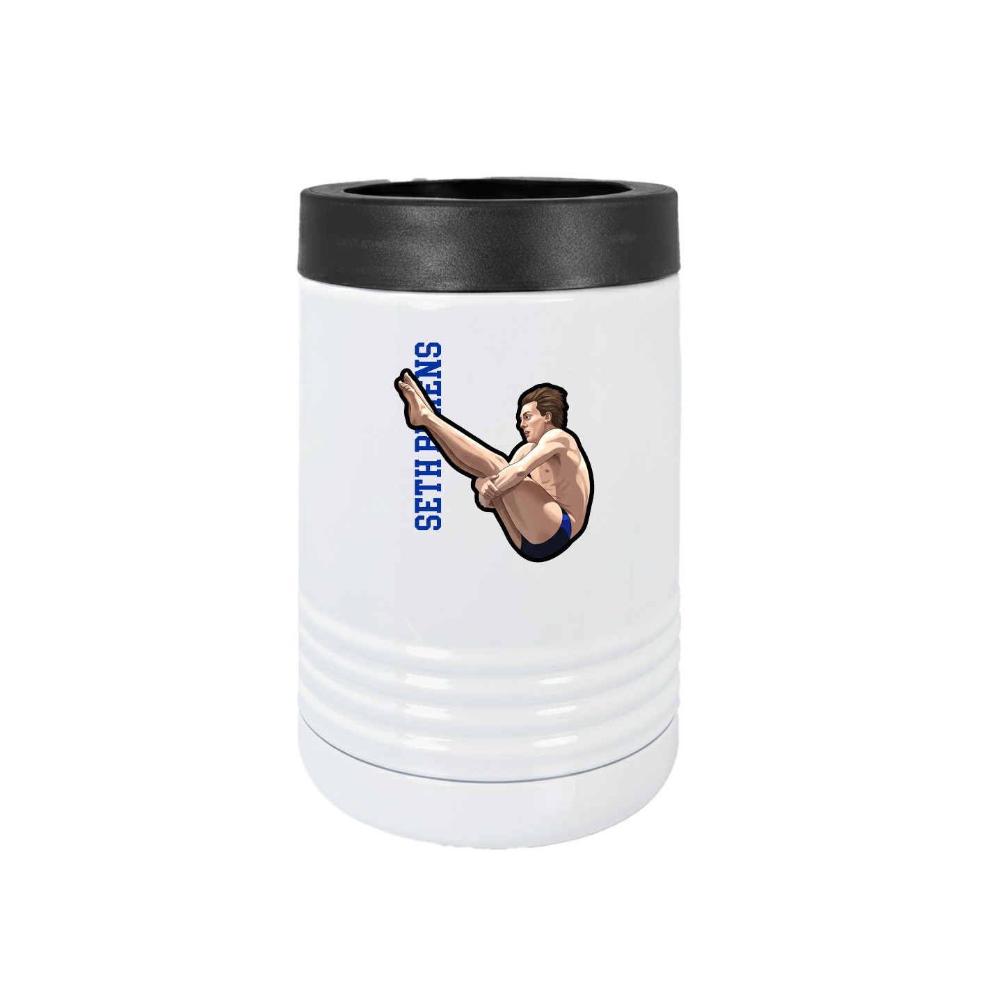 Beverage Holder — Name Vertical in White